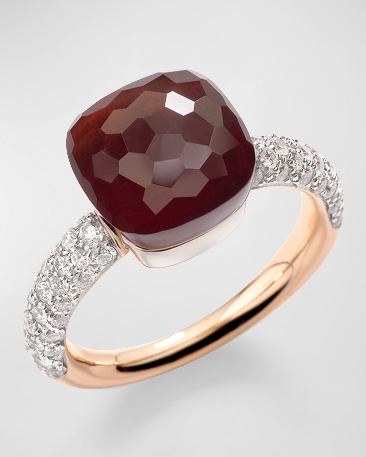 Pomellato Nudo 18K Rose Gold Gemstone and Diamond Ring