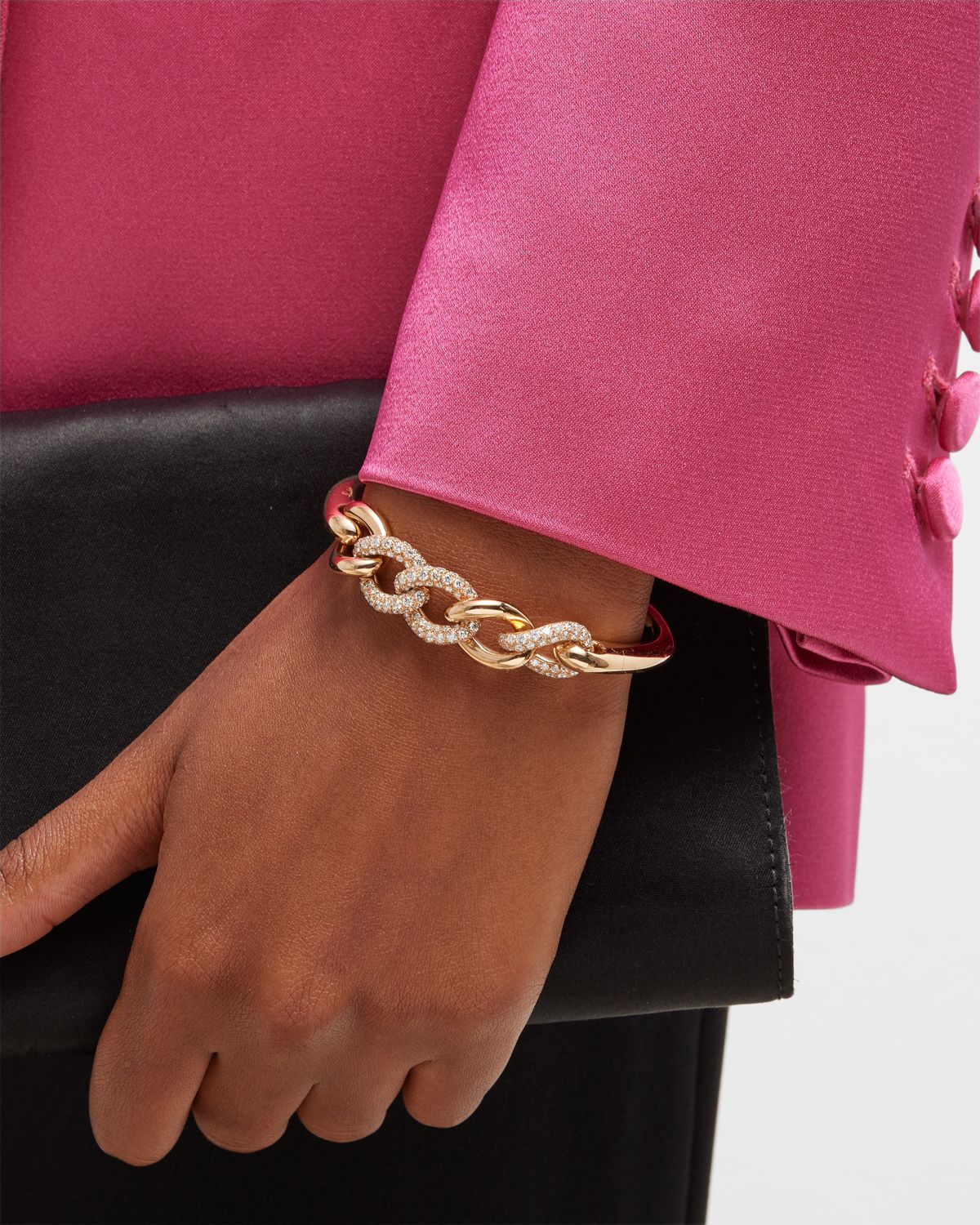 Pomellato Catene Demi Pave Bracelet in 18K Rose Gold and Diamonds