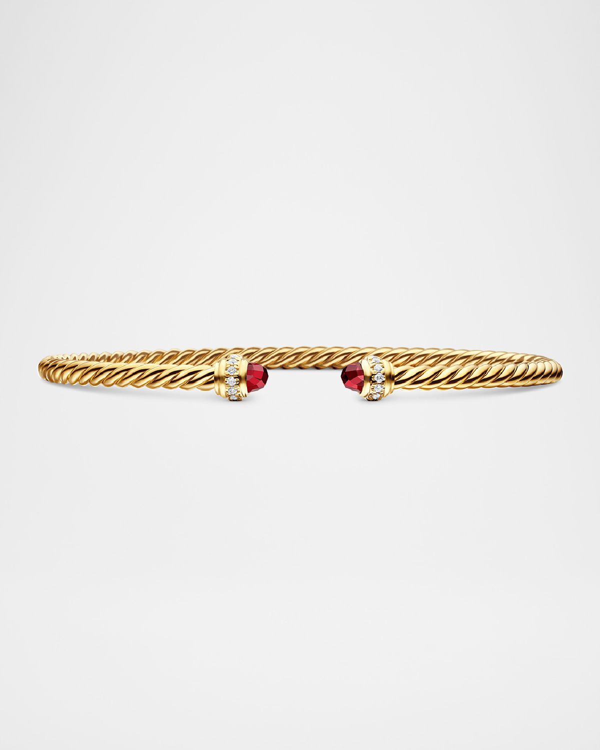 David Yurman Cablespira Bracelet with Gemstone and Diamonds in 18K Gold
