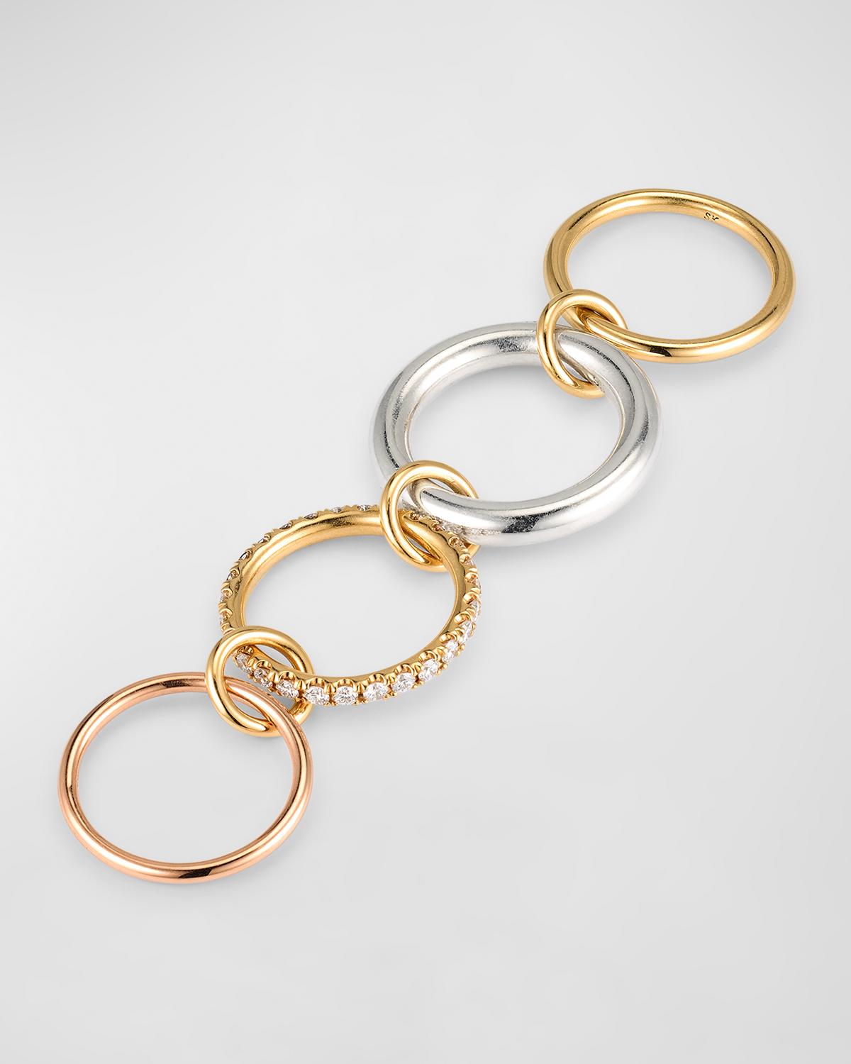 Spinelli Kilcollin 18K Mixed Gold and Sterling Silver 4-Band Ring with Diamonds | Thumbnail 3 Spinelli Kilcollin 18K Mixed Gold and Sterling Silver 4-Band Ring with Diamonds | Thumbnail 3