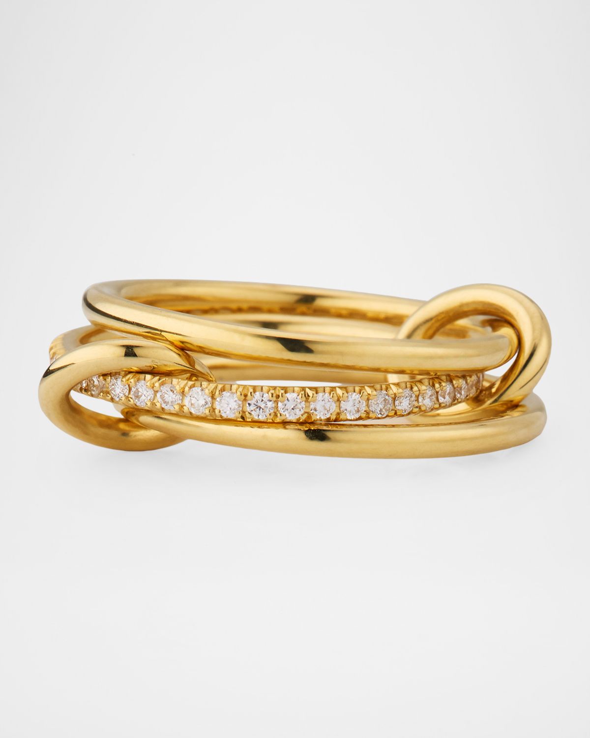 Spinelli Kilcollin 18K Yellow Gold Sonny 3 Link Ring, Size 8