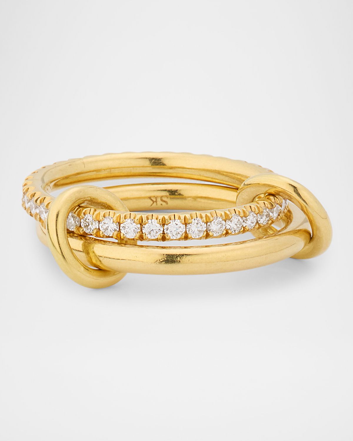 Spinelli Kilcollin Ceres Deux 18K Yellow Gold Ring with Diamonds