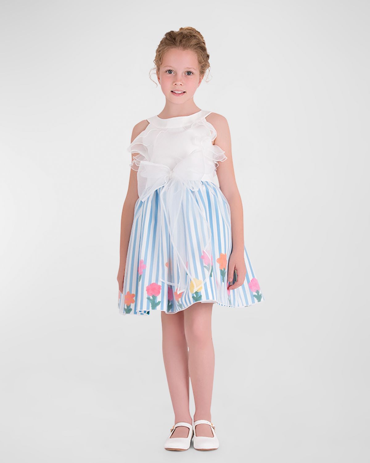 Mama Luma Girl 's Azure Garden Dress, Size 3T-10