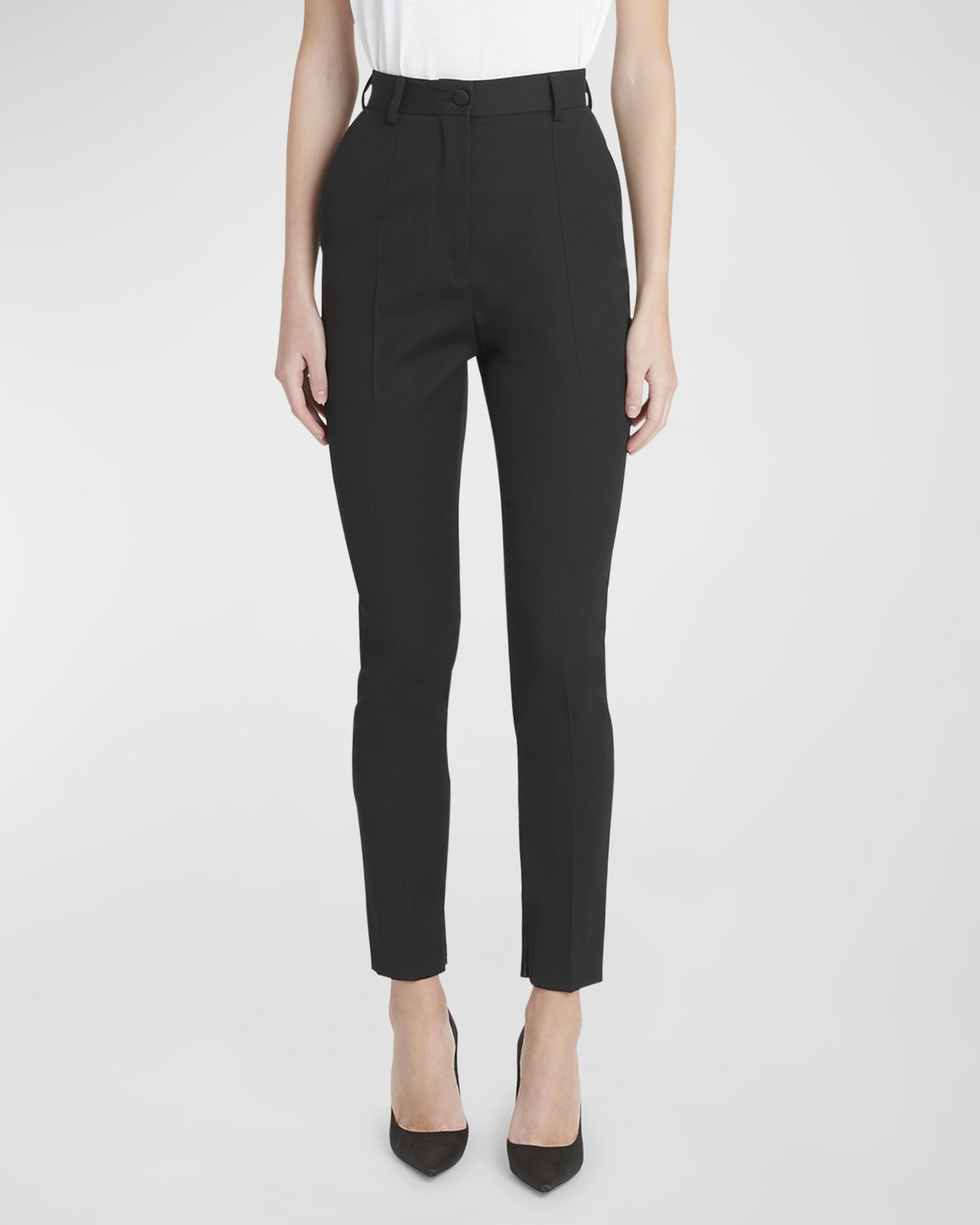 Dolce & Gabbana Lana Straight-Leg Gabardine Pants