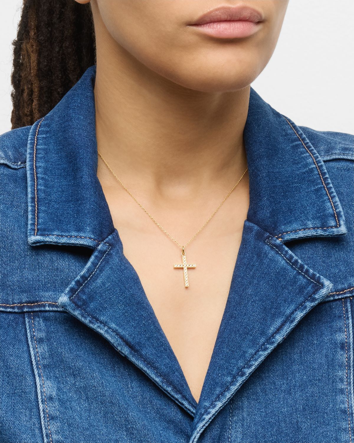 Jennifer Meyer Large Diamond Cross Necklace