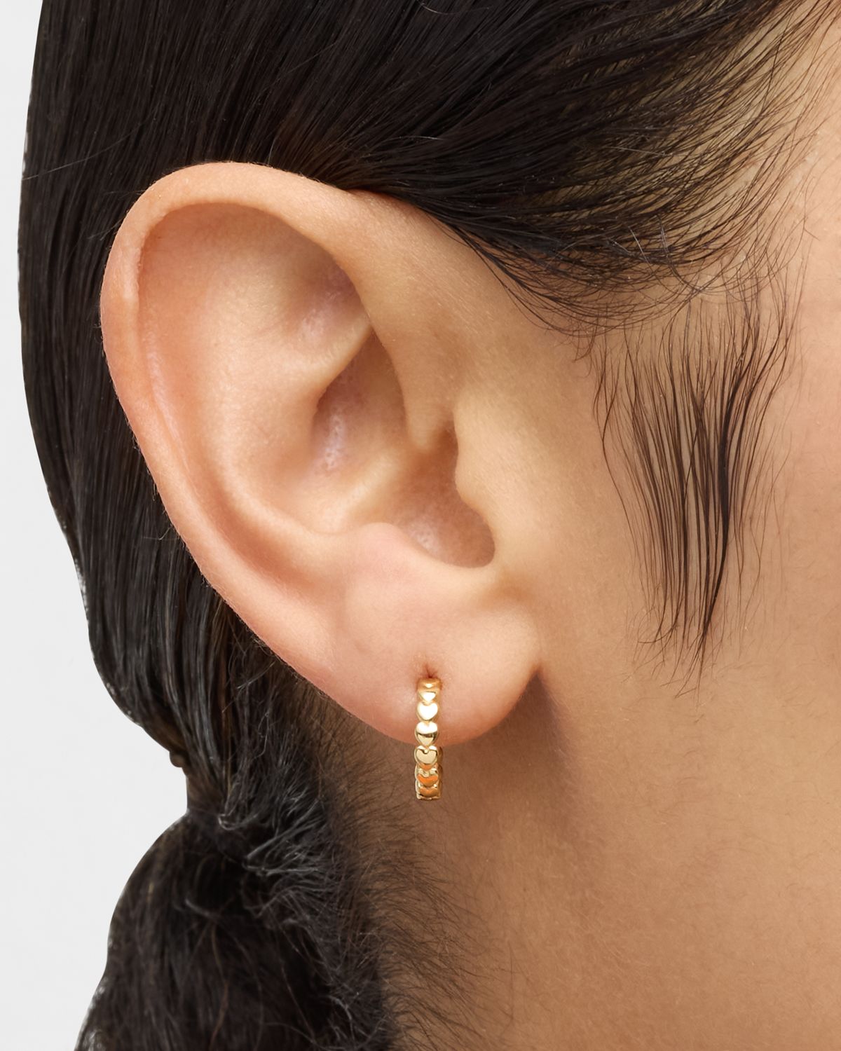 Jennifer Meyer Mini Heart Hoop Earrings