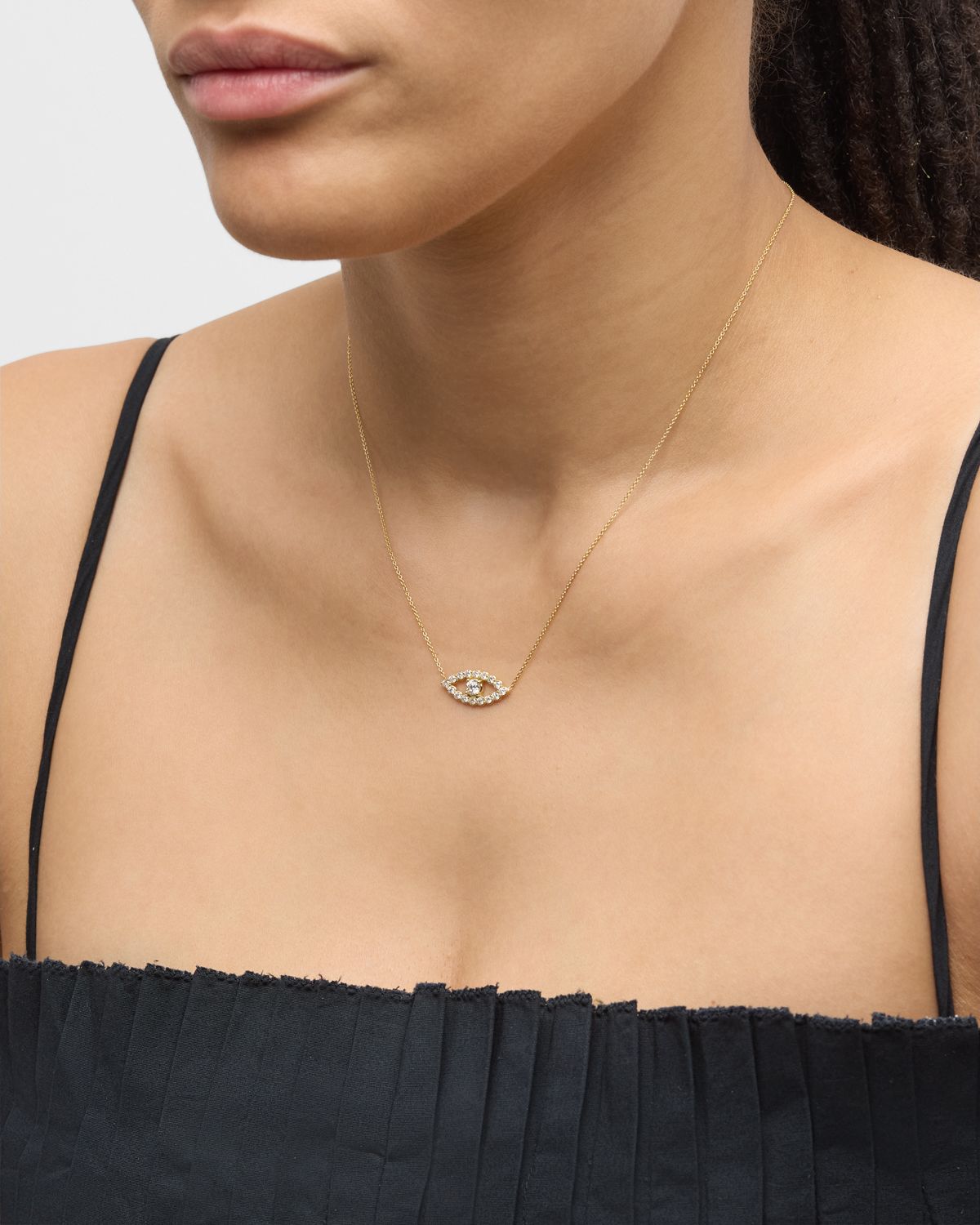 Jennifer Meyer Open Evil Eye Diamond Necklace