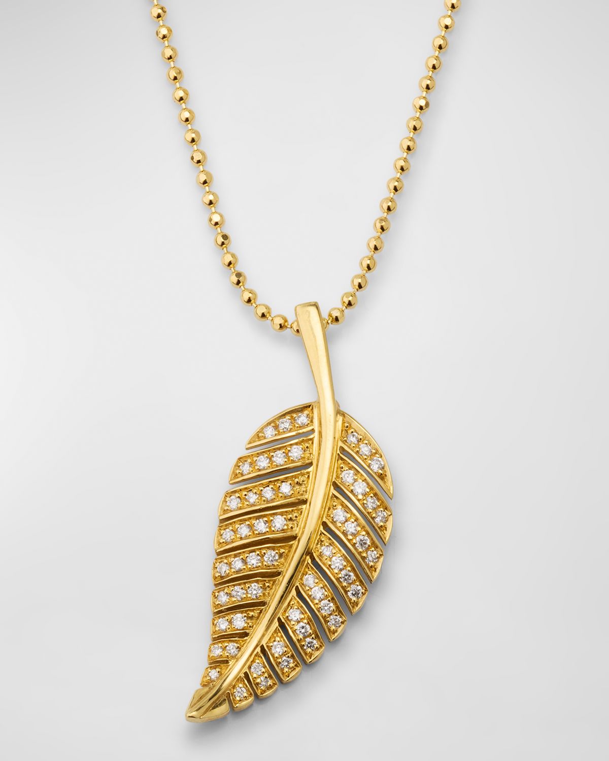 Jennifer Meyer Small Diamond Leaf Necklace
