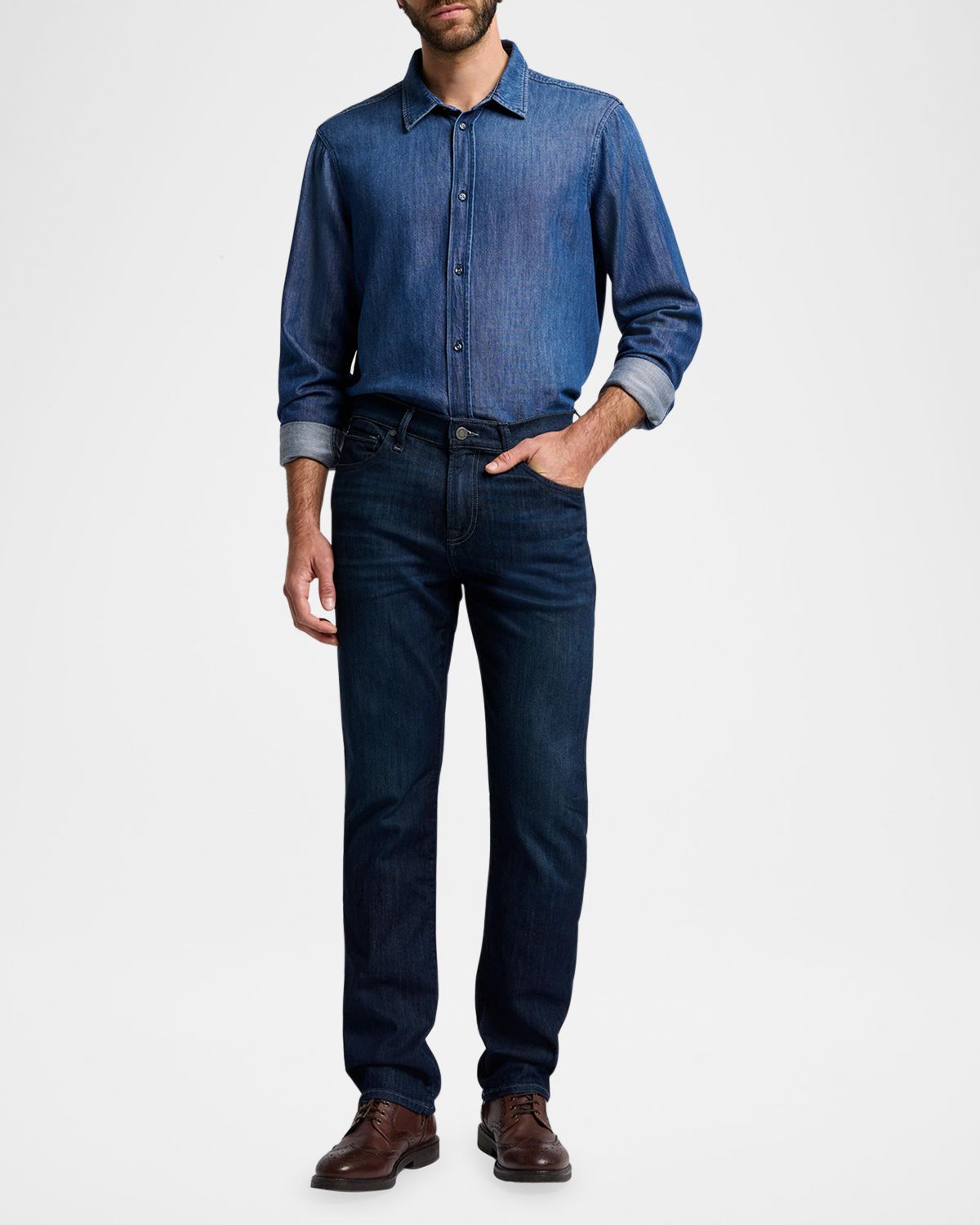 7 for all mankind Men 's Straight-Leg Jeans