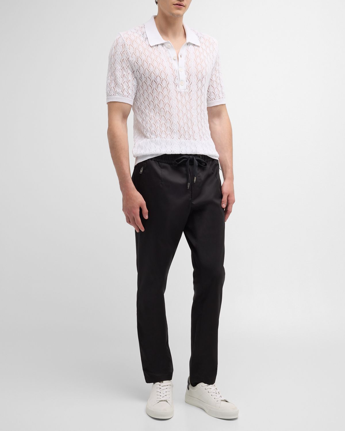 Dolce & Gabbana Men 's Stretch Cotton Drawstring Pants