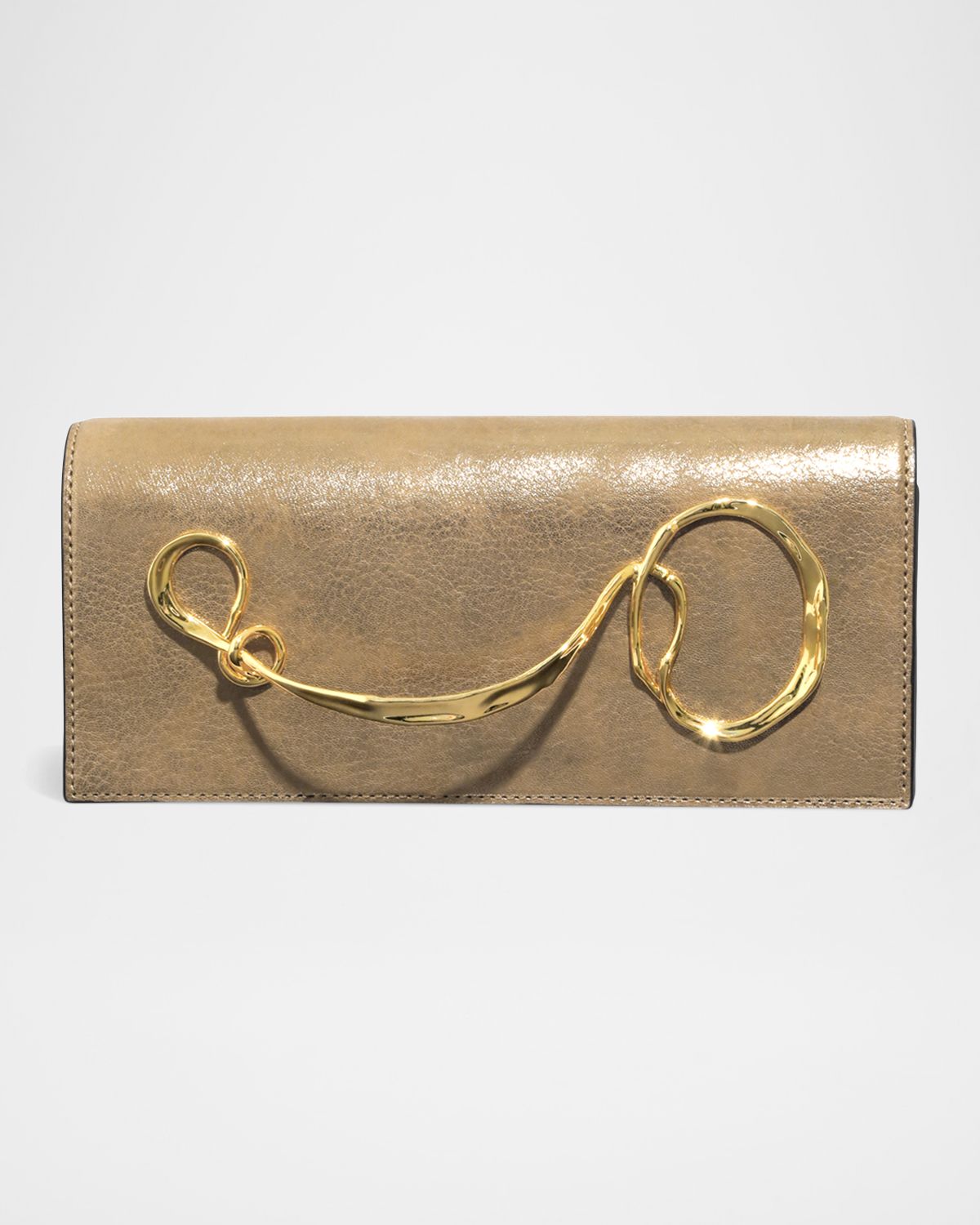 Alexis Bittar Twisted Metallic Leather Clutch Bag