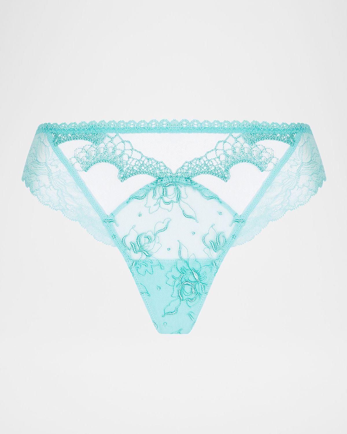 Lise Charmel Princesse Iris Scalloped Lace & Tulle Thong