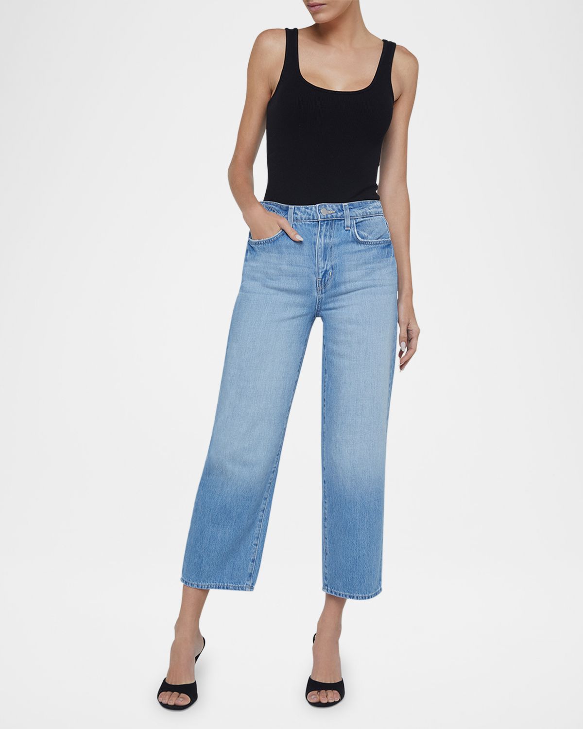 L 'Agence June Ultra High-Rise Crop Stovepipe Jeans