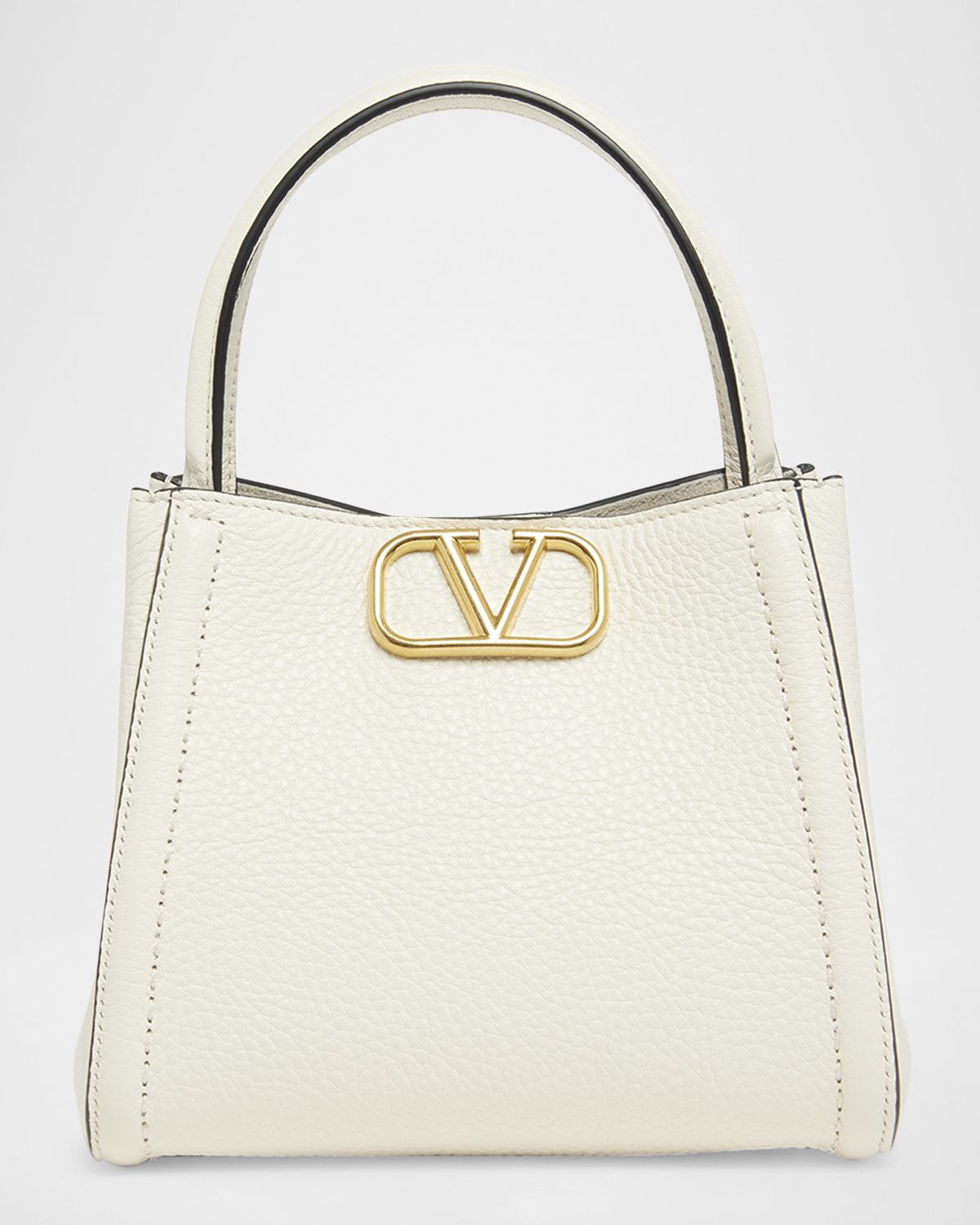 Valentino Garavani Alltime VLOGO Small Leather Top-Handle Bag