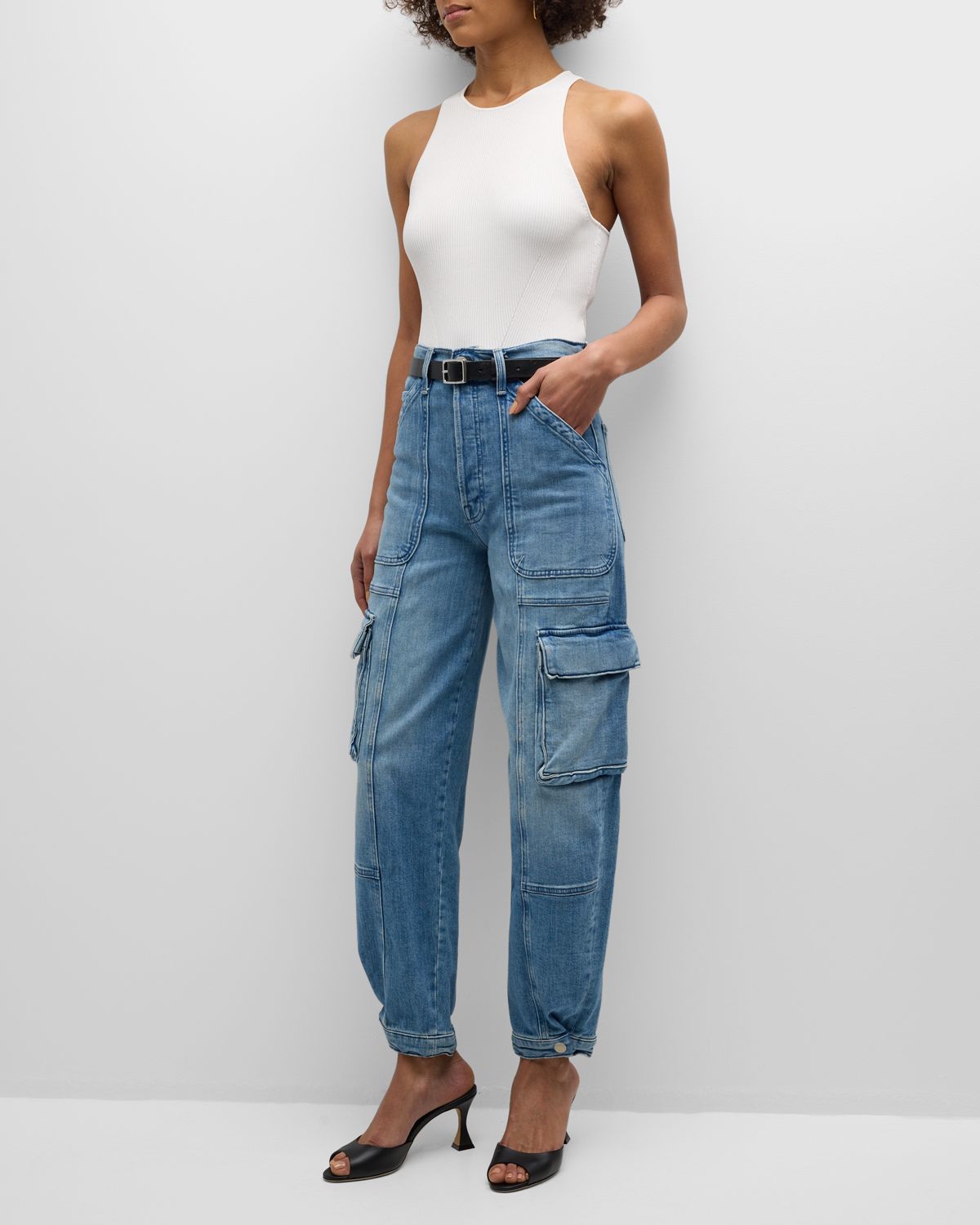 SIMKHAI Reza Ribbed Racerback Tank Top