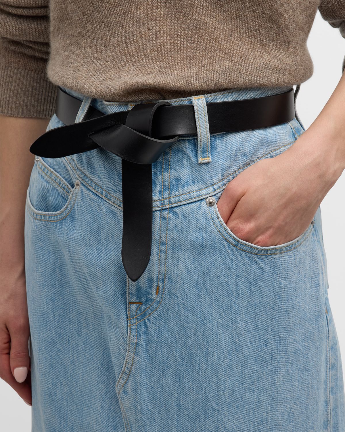 Isabel Marant Lecce Leather Pull-Through Belt