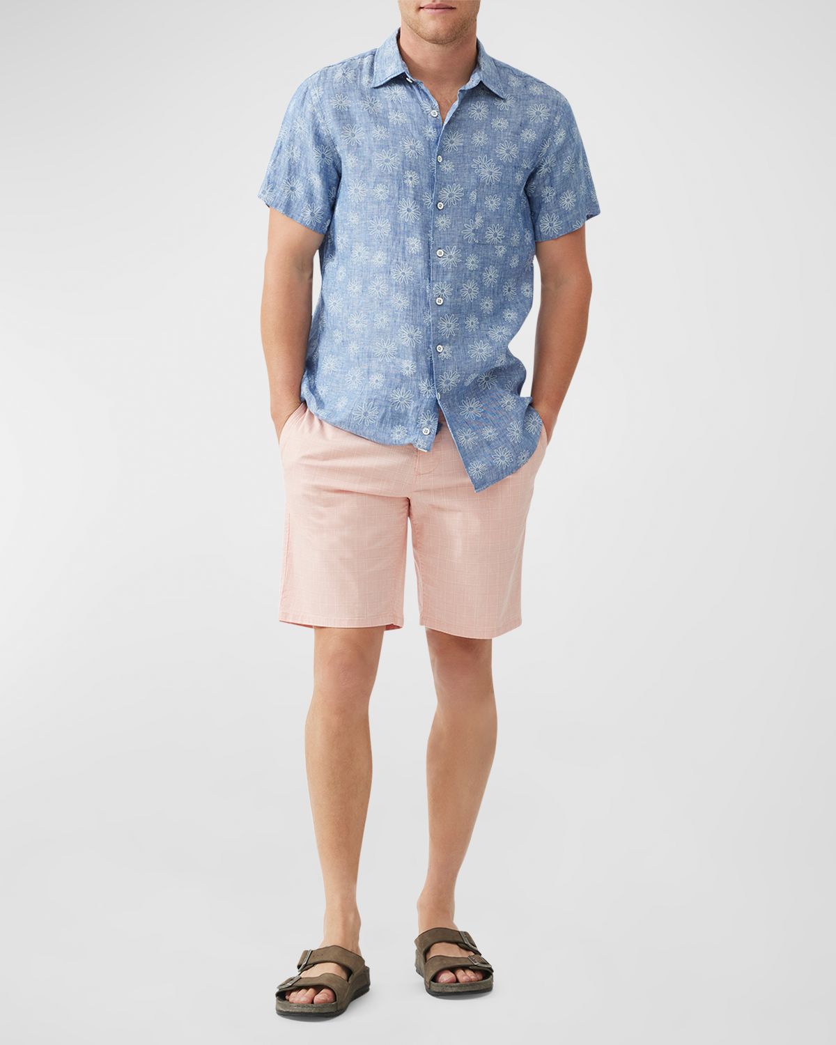 Rodd & Gunn Men 's Carleton Embroidered Chambray Short-Sleeve Shirt | Thumbnail 4