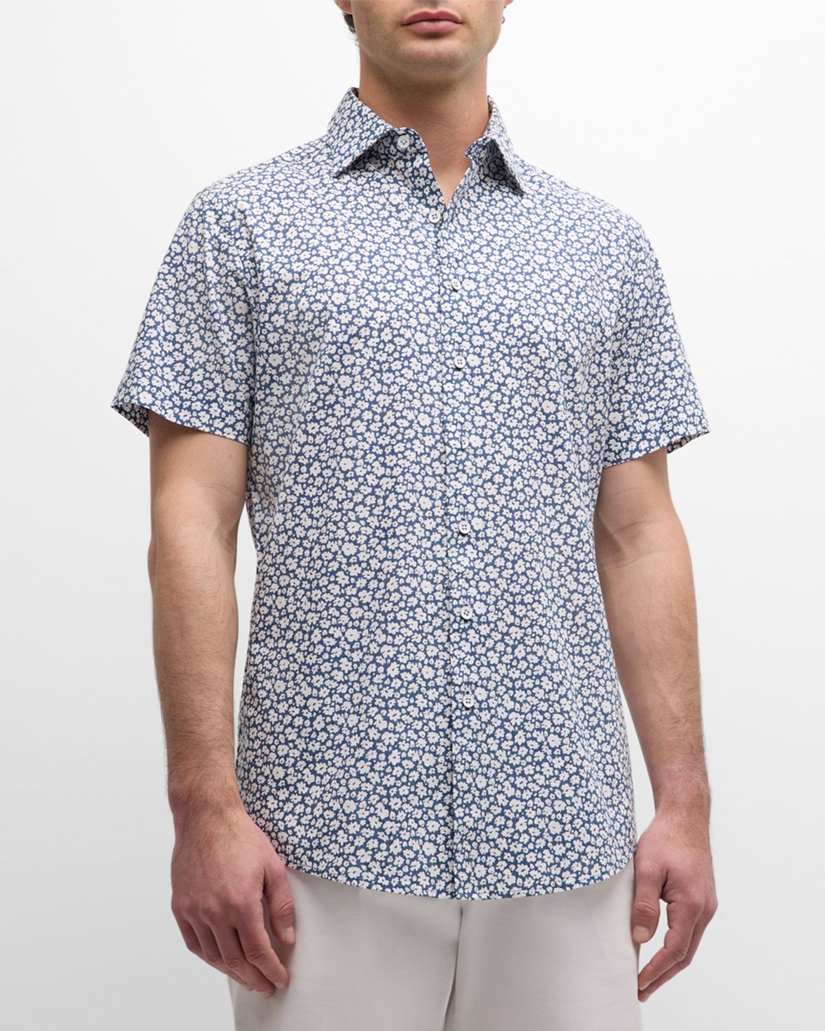 Rodd & Gunn Men 's Bolton Street Floral-Print Short-Sleeve Shirt