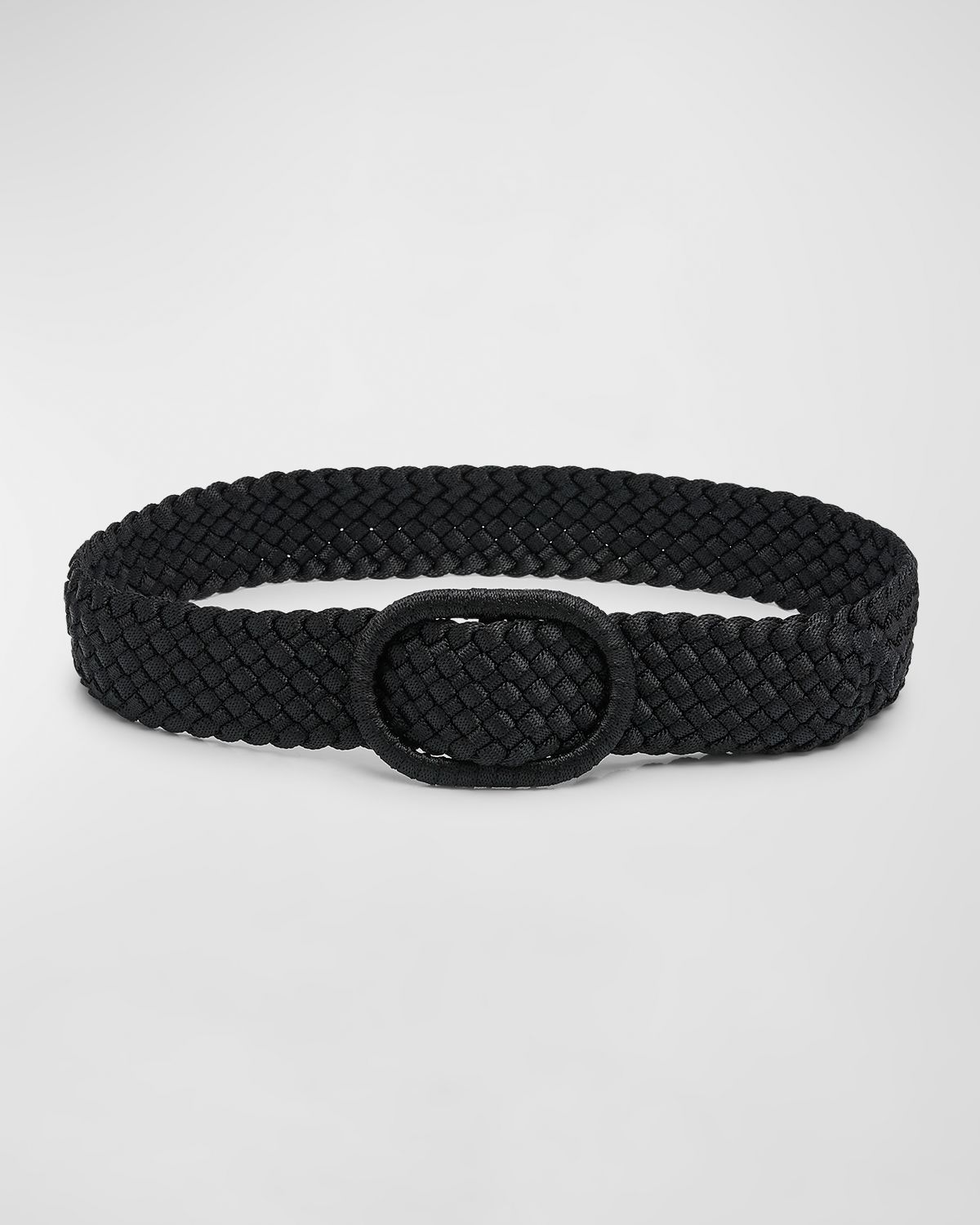 Toteme Wide Braided Nylon & Leather Belt