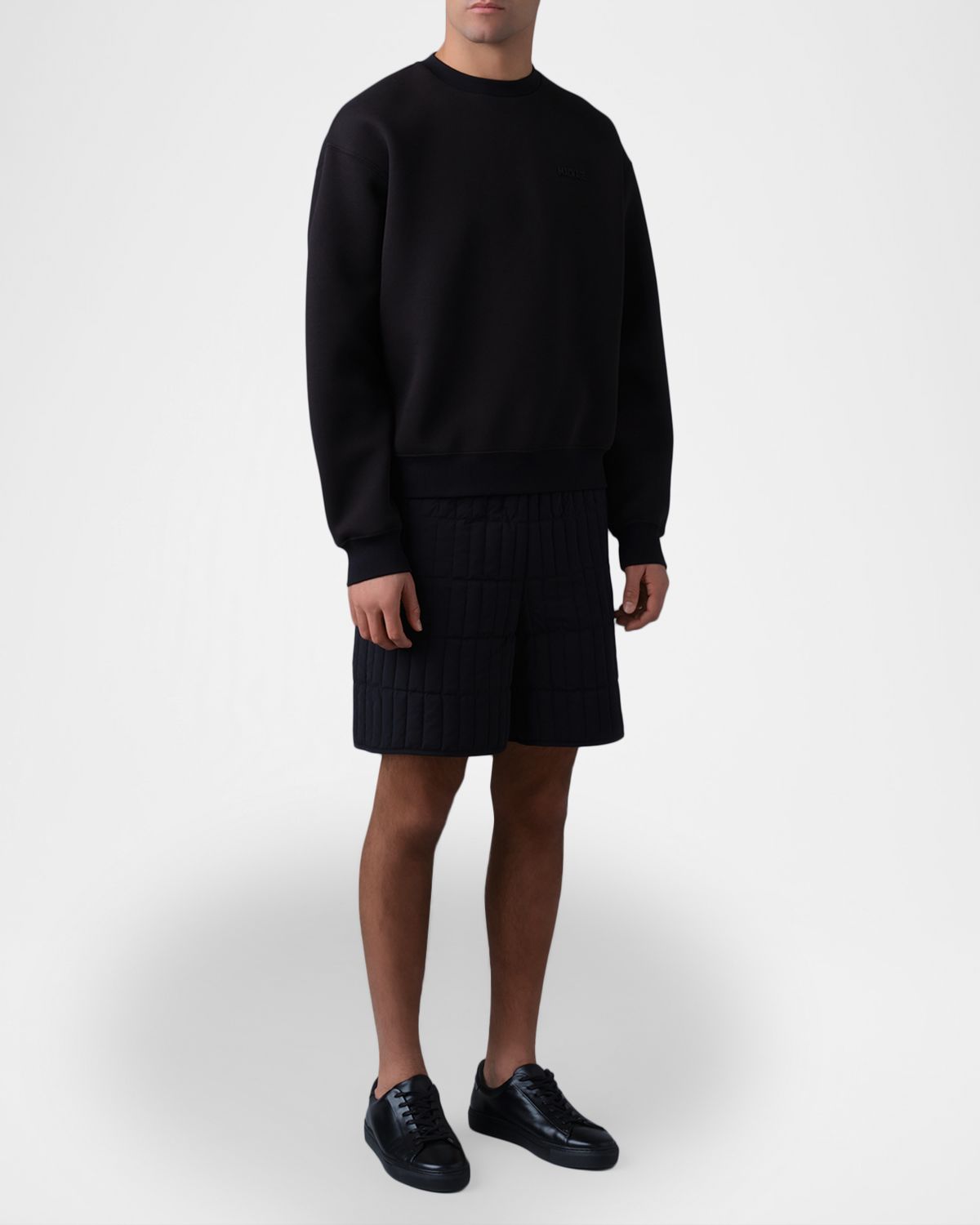 Mackage Men 's Julian Double-Face Jersey Silicone-Logo Crewneck Sweater