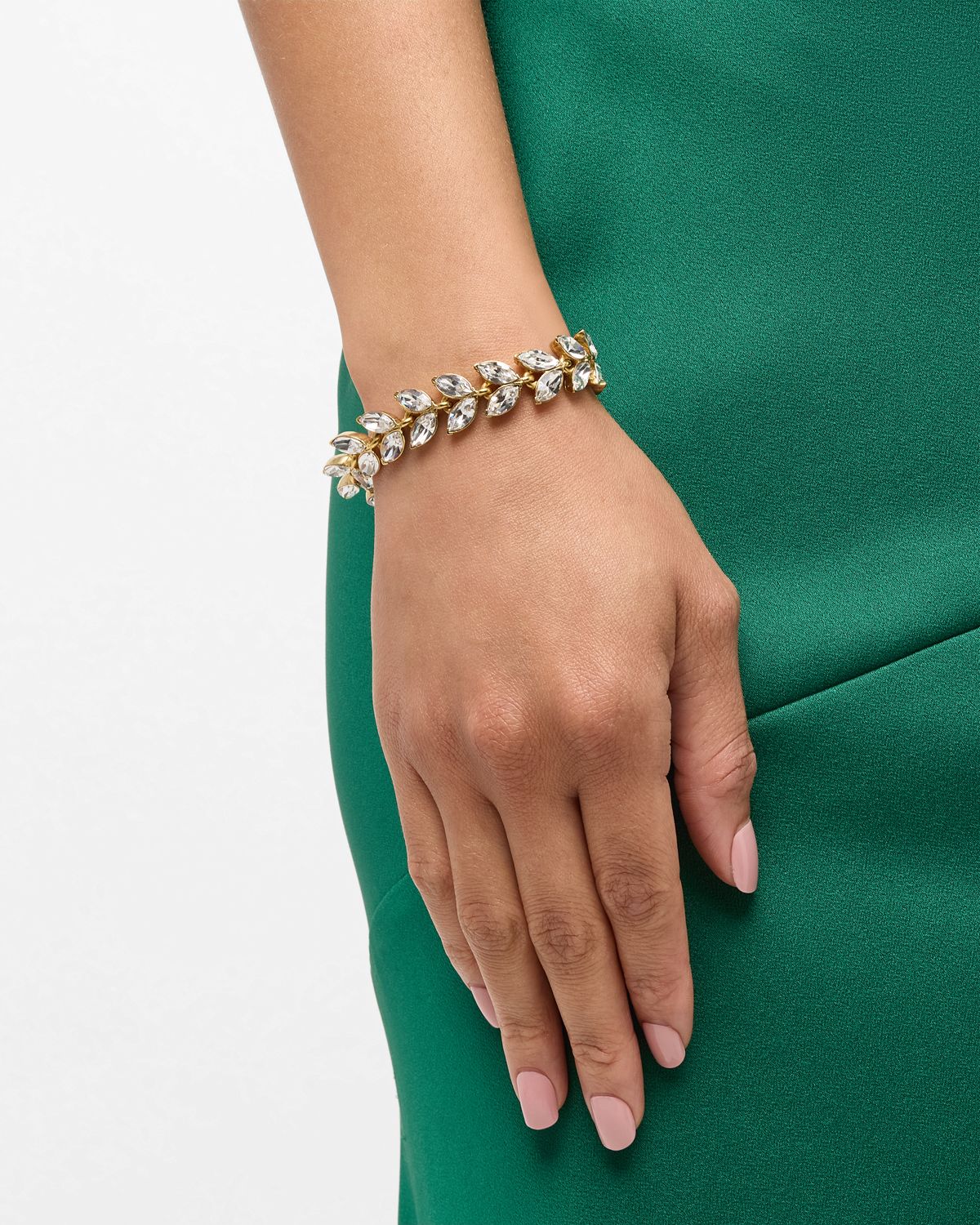 Oscar de la Renta Crystal Leaf Bracelet