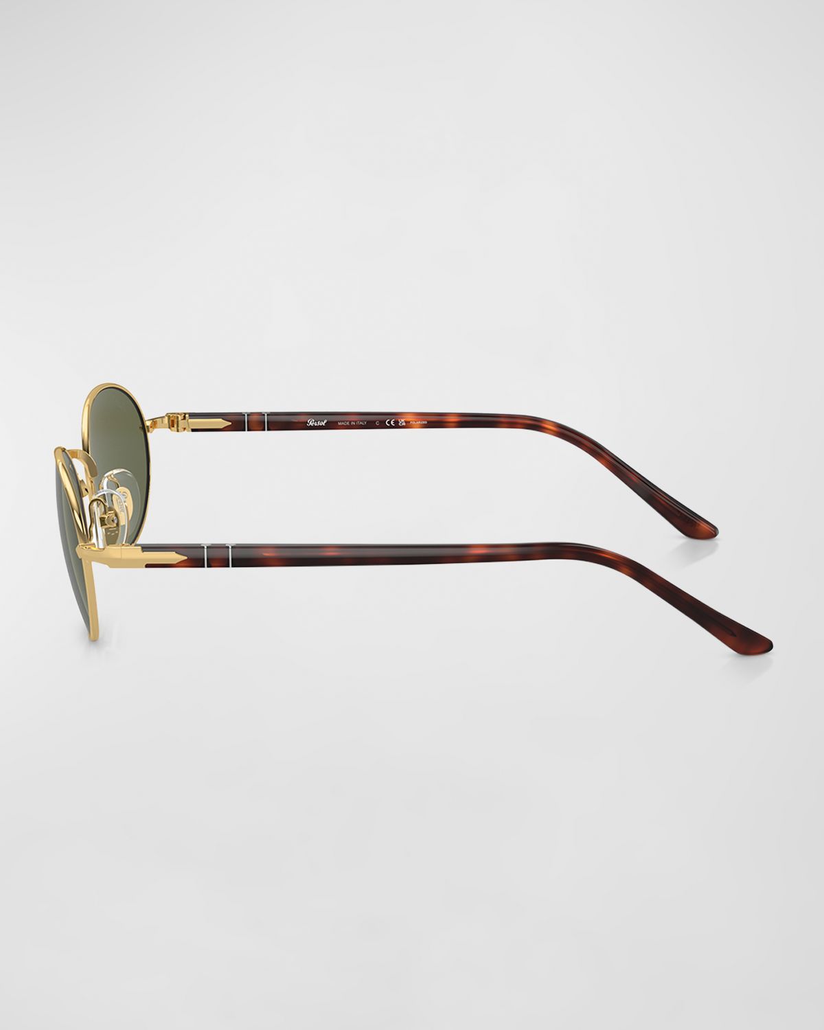 Persol Men 's Polarized Metal Oval Sunglasses