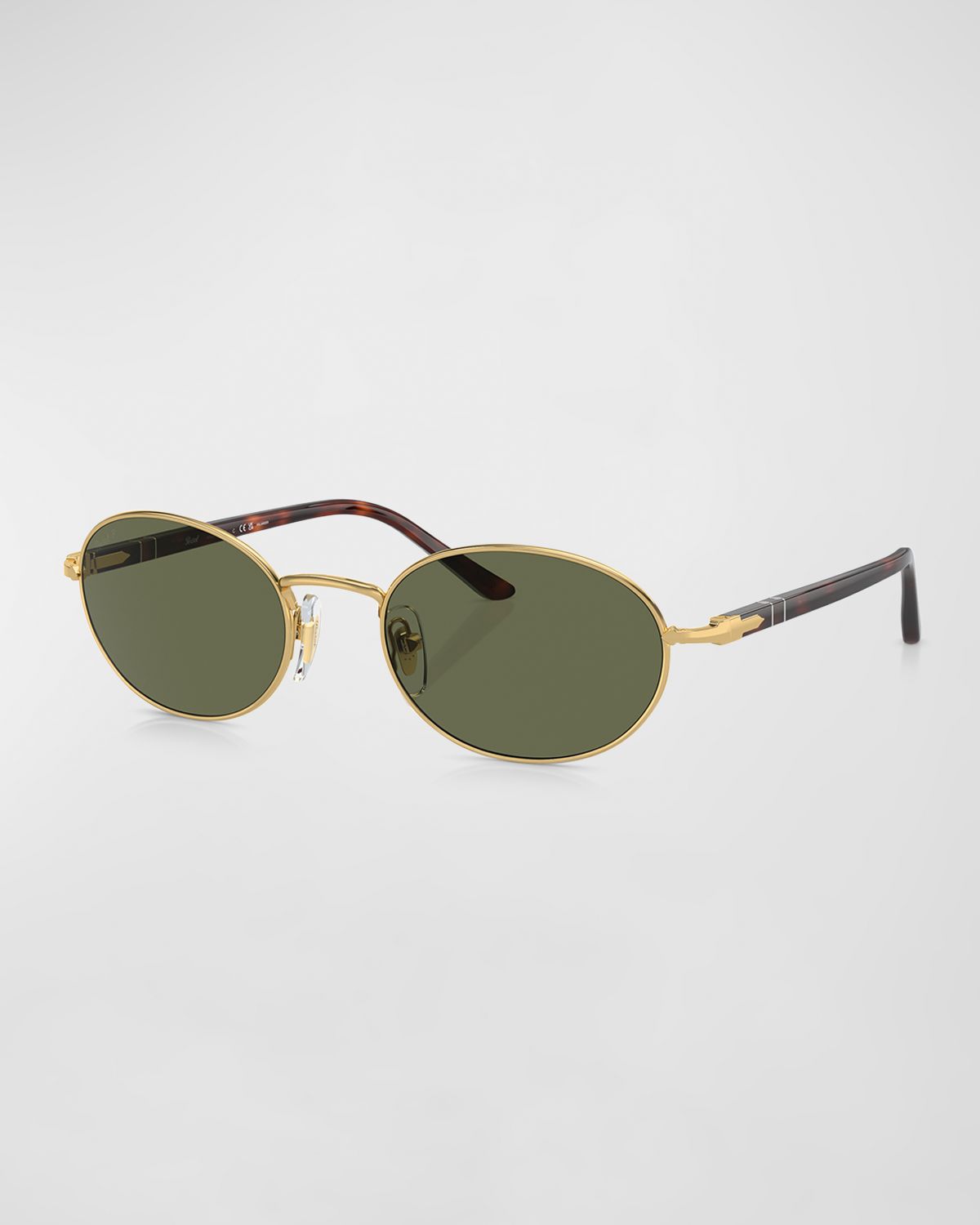 Persol Men 's Polarized Metal Oval Sunglasses