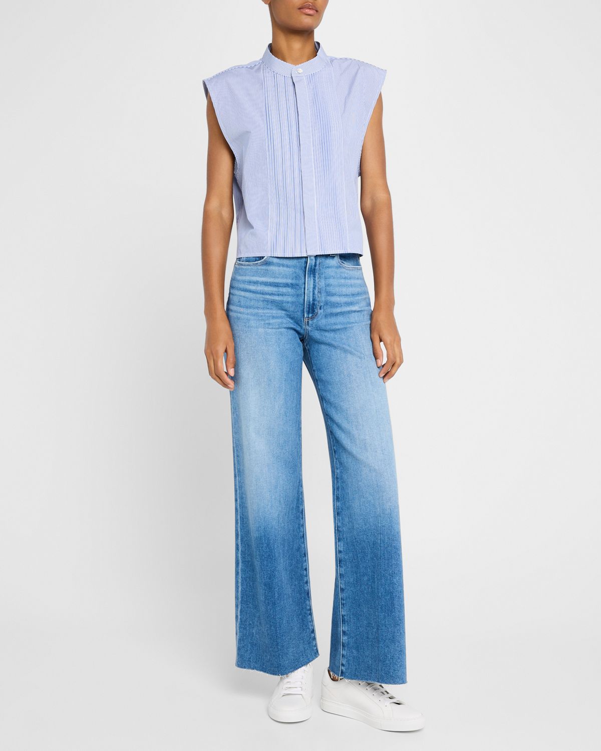 PAIGE Anessa Cropped Raw Hem Jeans