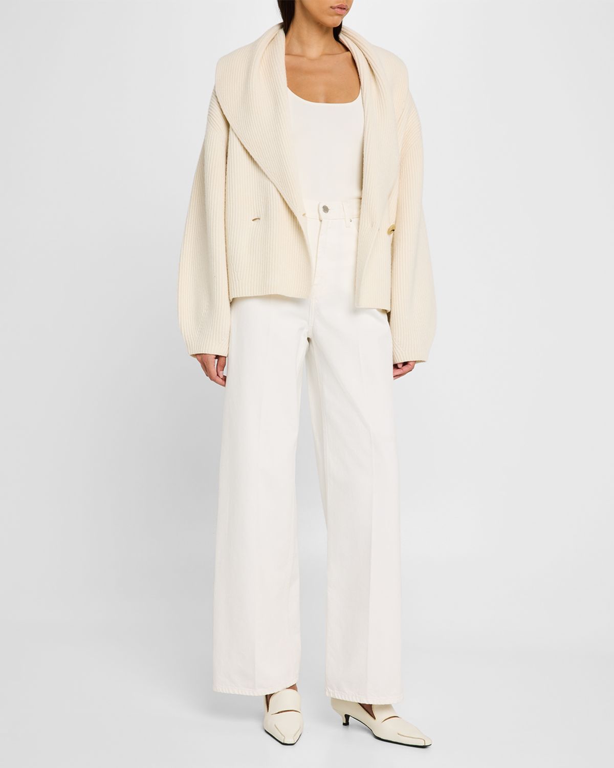 Toteme High-Rise Straight-Leg Press-Creased Denim Jeans