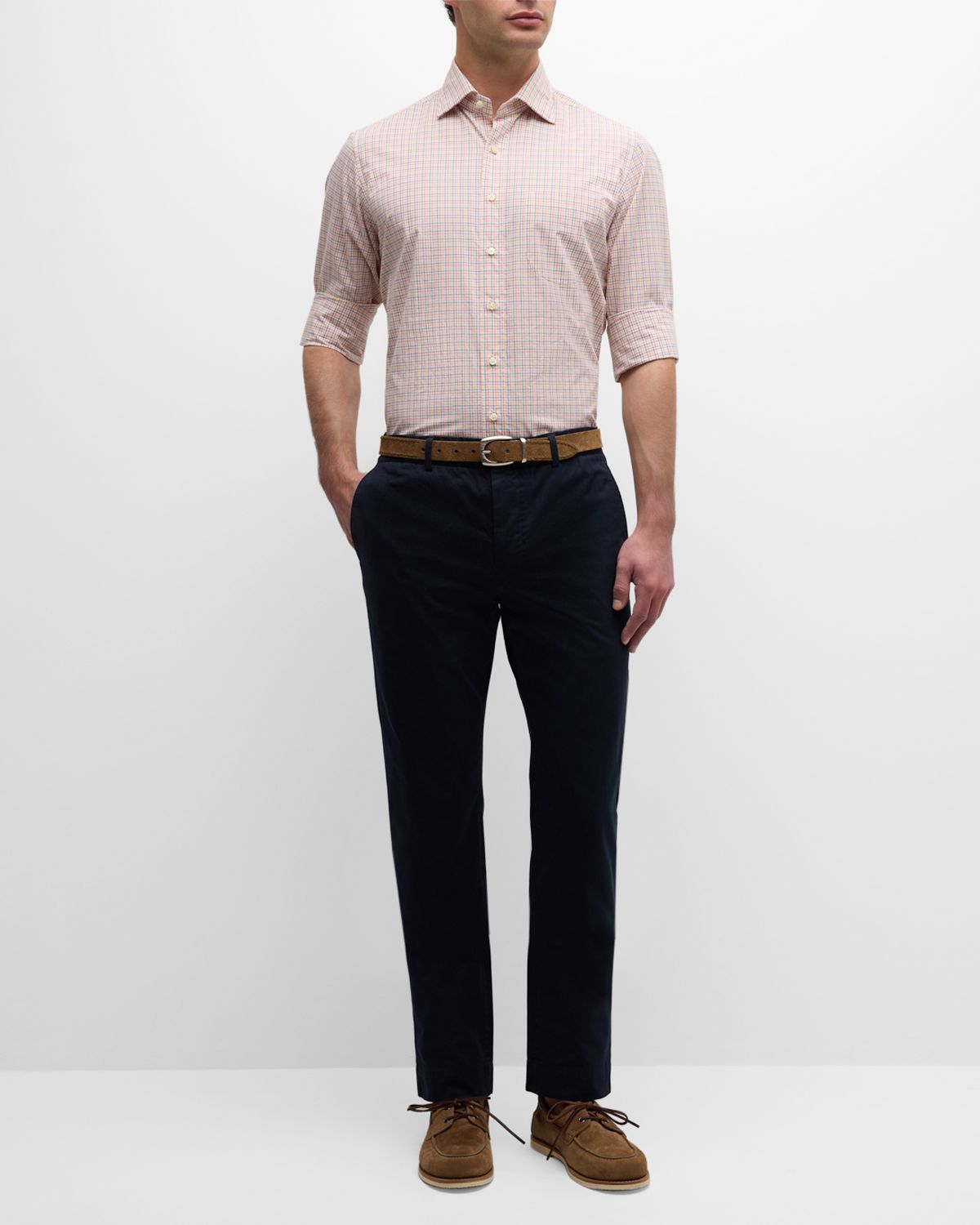 Sid Mashburn Men 's Tattersall Poplin Sport Shirt