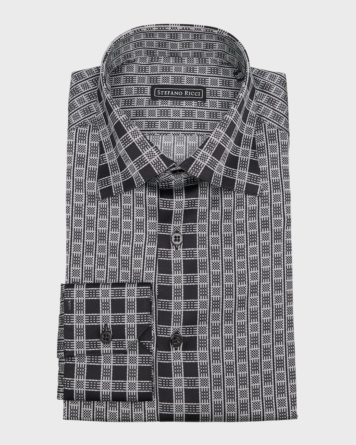 Stefano Ricci Men 's Patterned Silk Dress Shirt