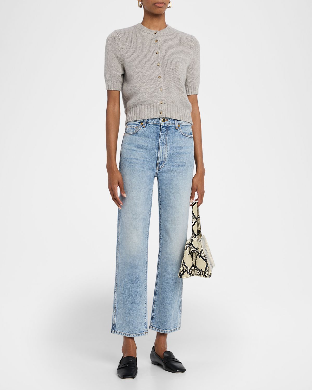 Khaite Abigail High-Rise Straight-Leg Ankle Jeans