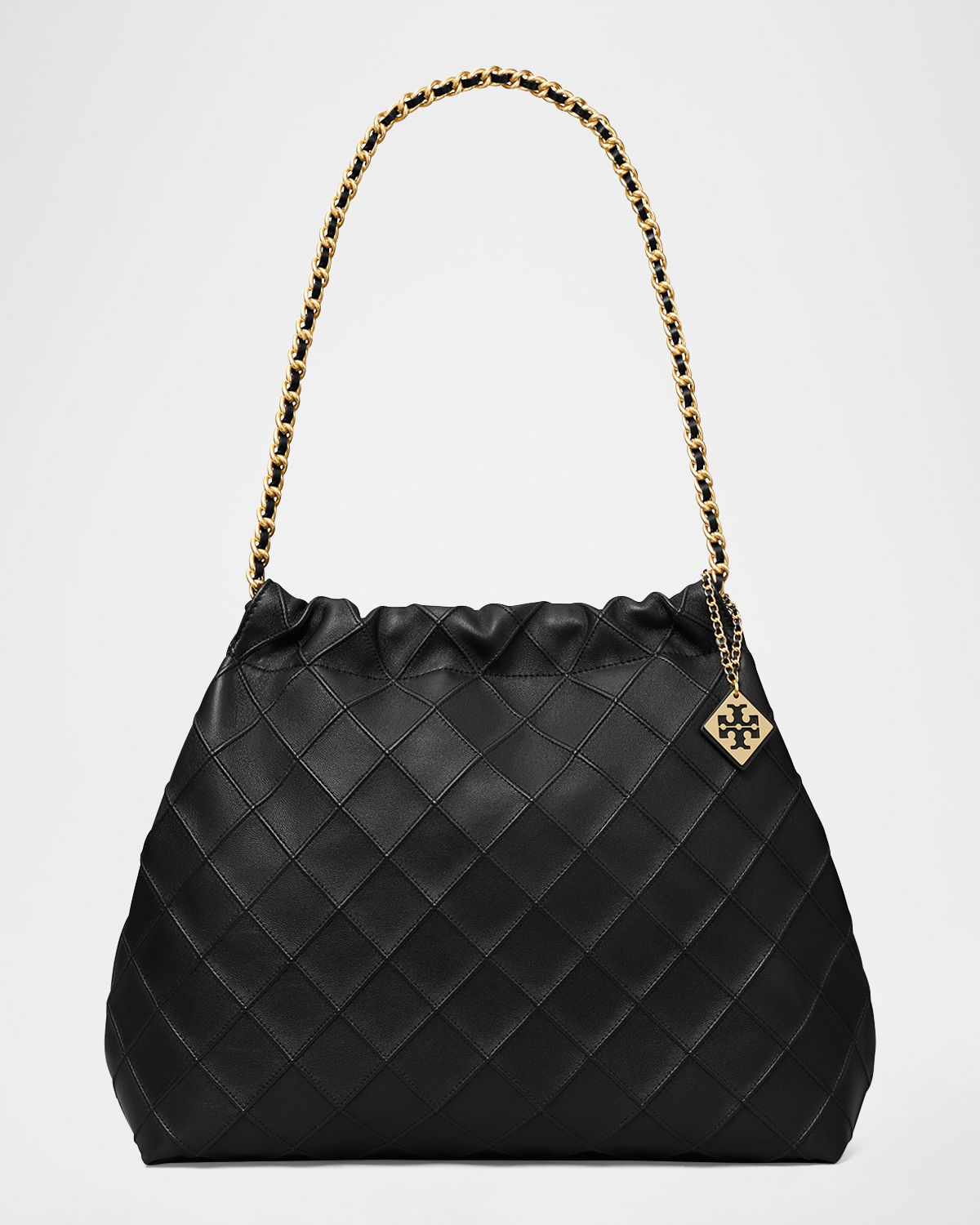 Tory Burch Fleming Drawstring Leather Hobo Bag