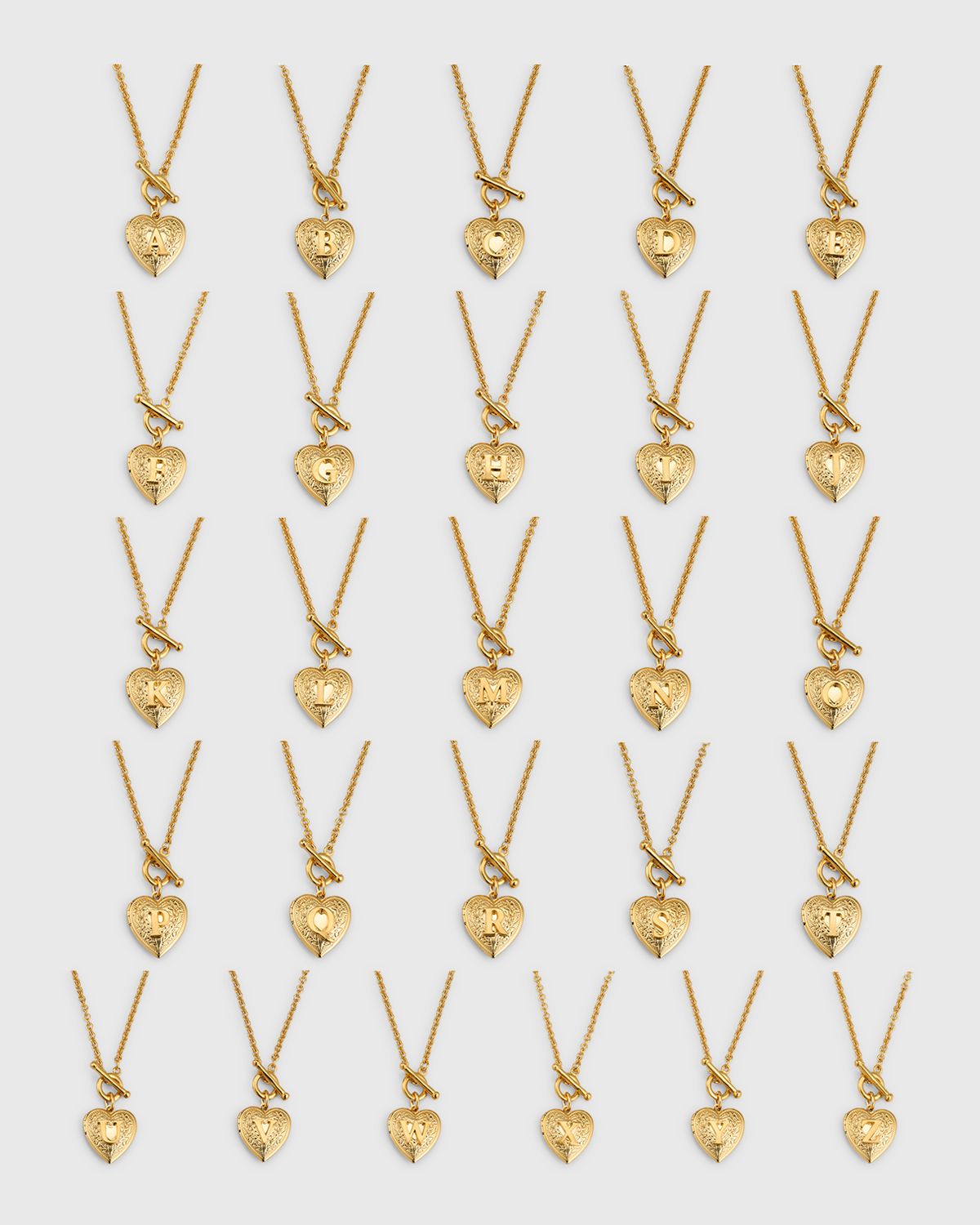Ben-Amun Gold Heart Initial Locket Necklace
