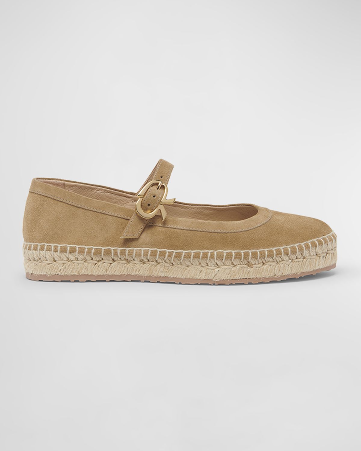 Gianvito Rossi Suede Mary Jane Ballerina Espadrilles