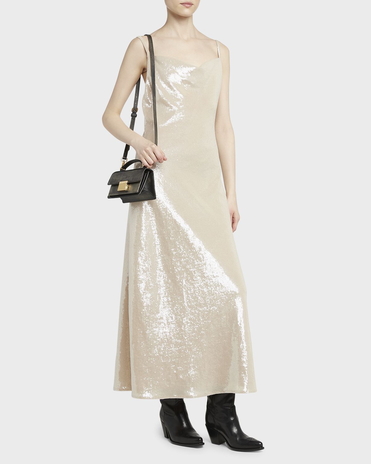 Golden Goose Venezia Small Flap Distressed Leather Crossbody Bag