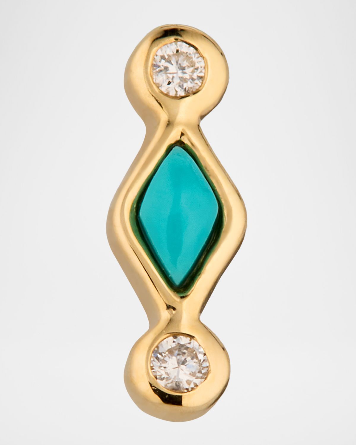 Sydney Evan Turquoise and Diamond Bezel Stud Earrings