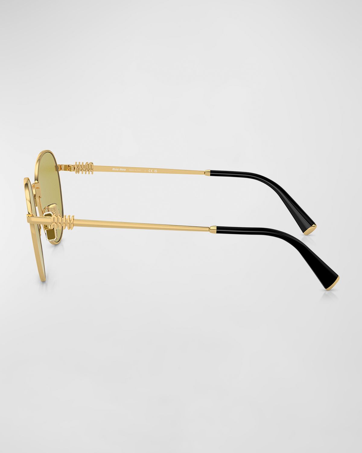 Miu Miu Logo Metal Round Sunglasses