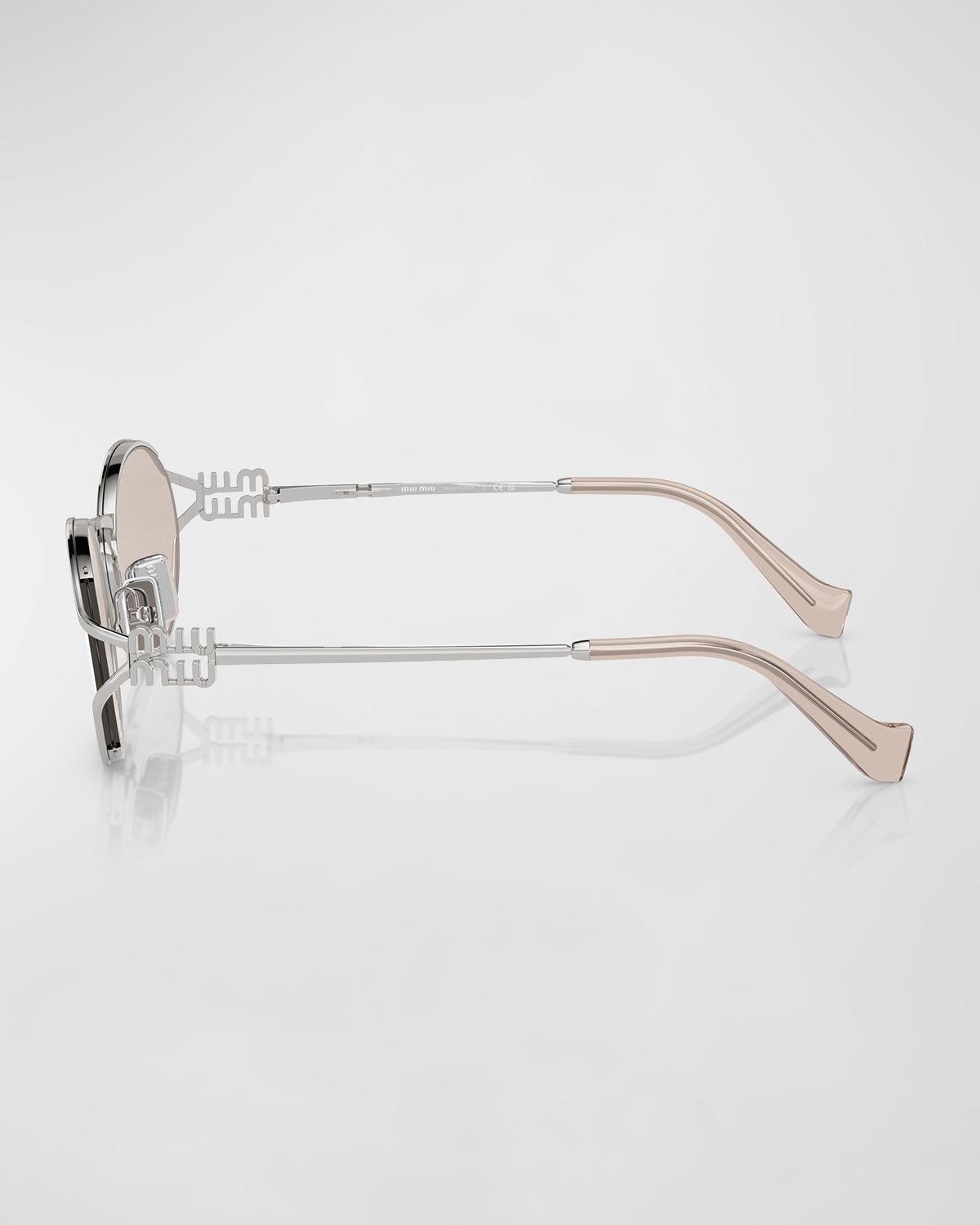 Miu Miu Logo Metal Oval Sunglasses