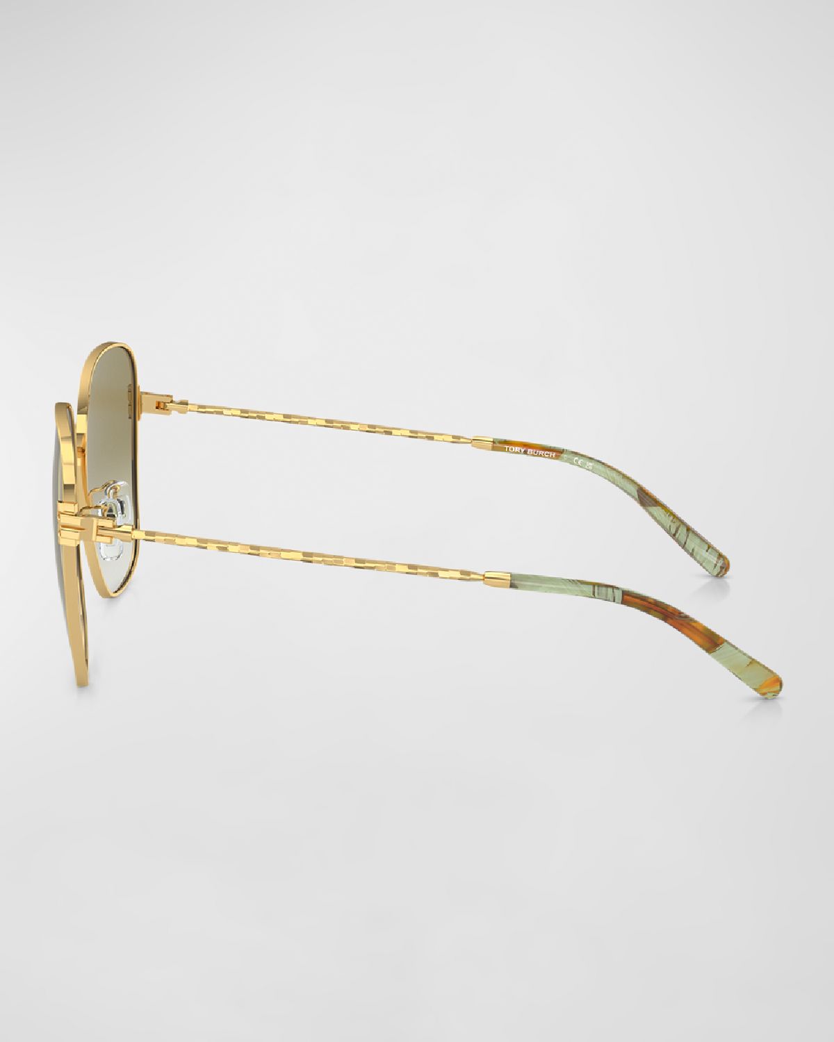 Tory Burch Twisted Gradient Metal Square Sunglasses