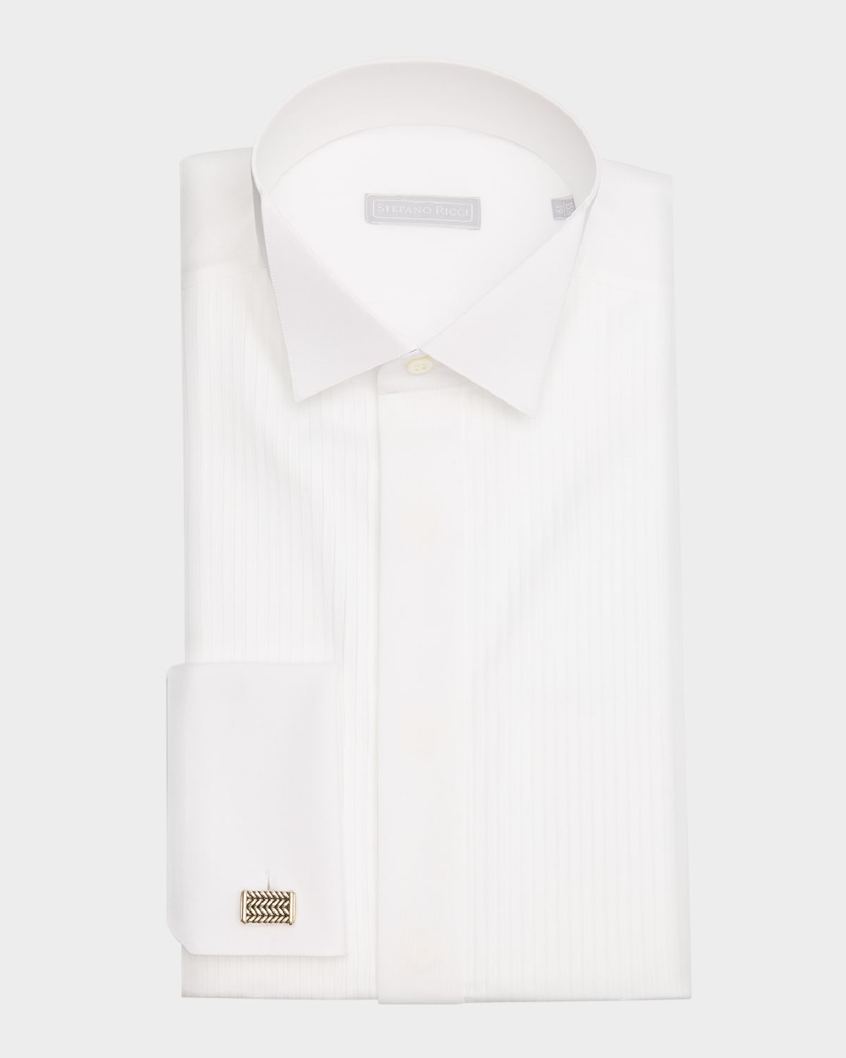 Stefano Ricci Men 's French-Cuff Pleated Bib Dress Shirt