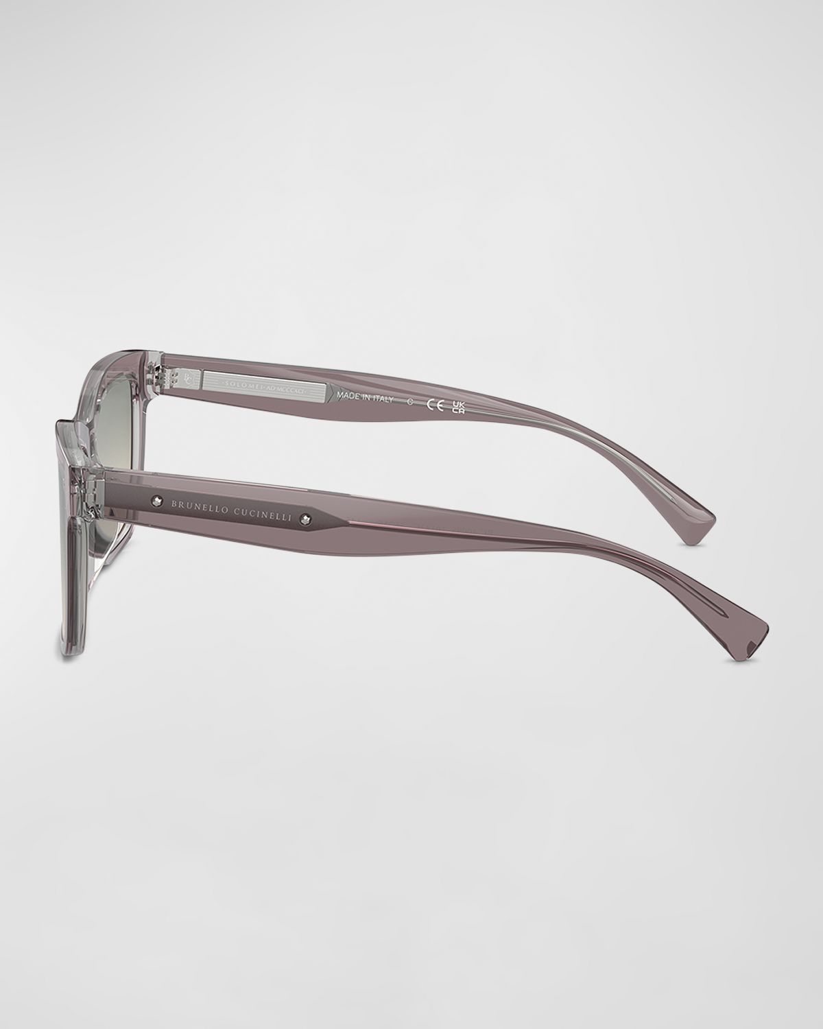 Brunello Cucinelli Logo Acetate Butterfly Sunglasses