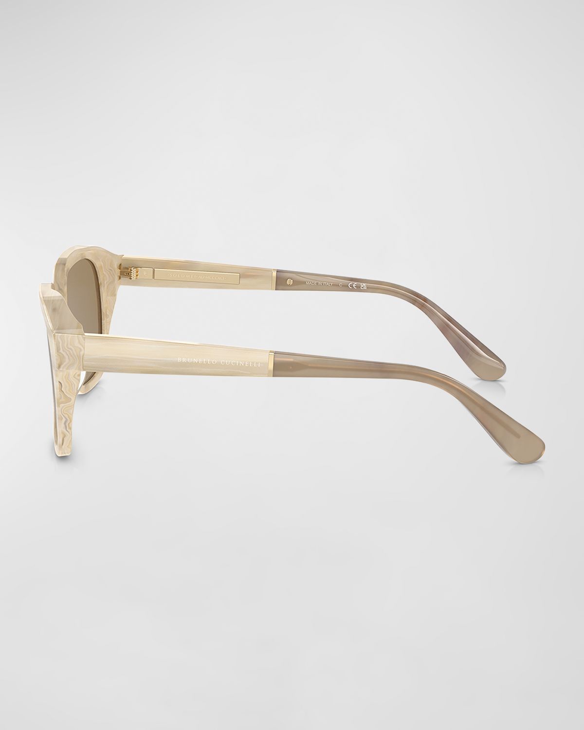 Brunello Cucinelli Modern Acetate Square Sunglasses