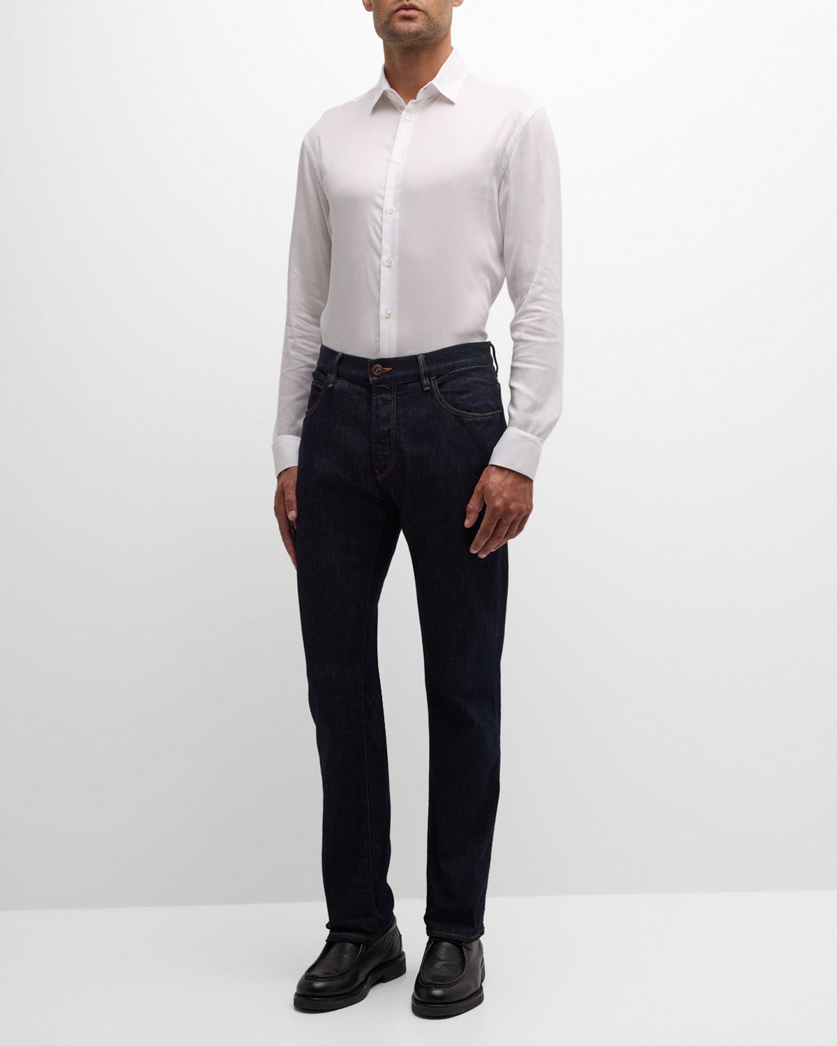 Giorgio Armani Men 's Solid Tencel Sport Shirt