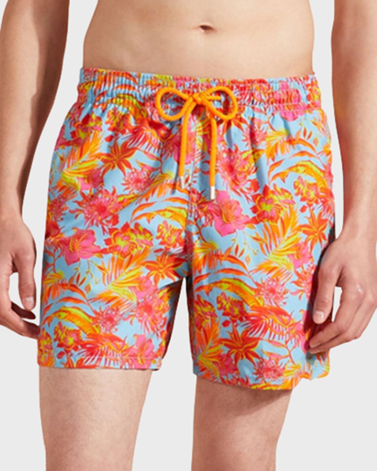 Vilebrequin Men 's Tahiti Flower-Print Swim Shorts