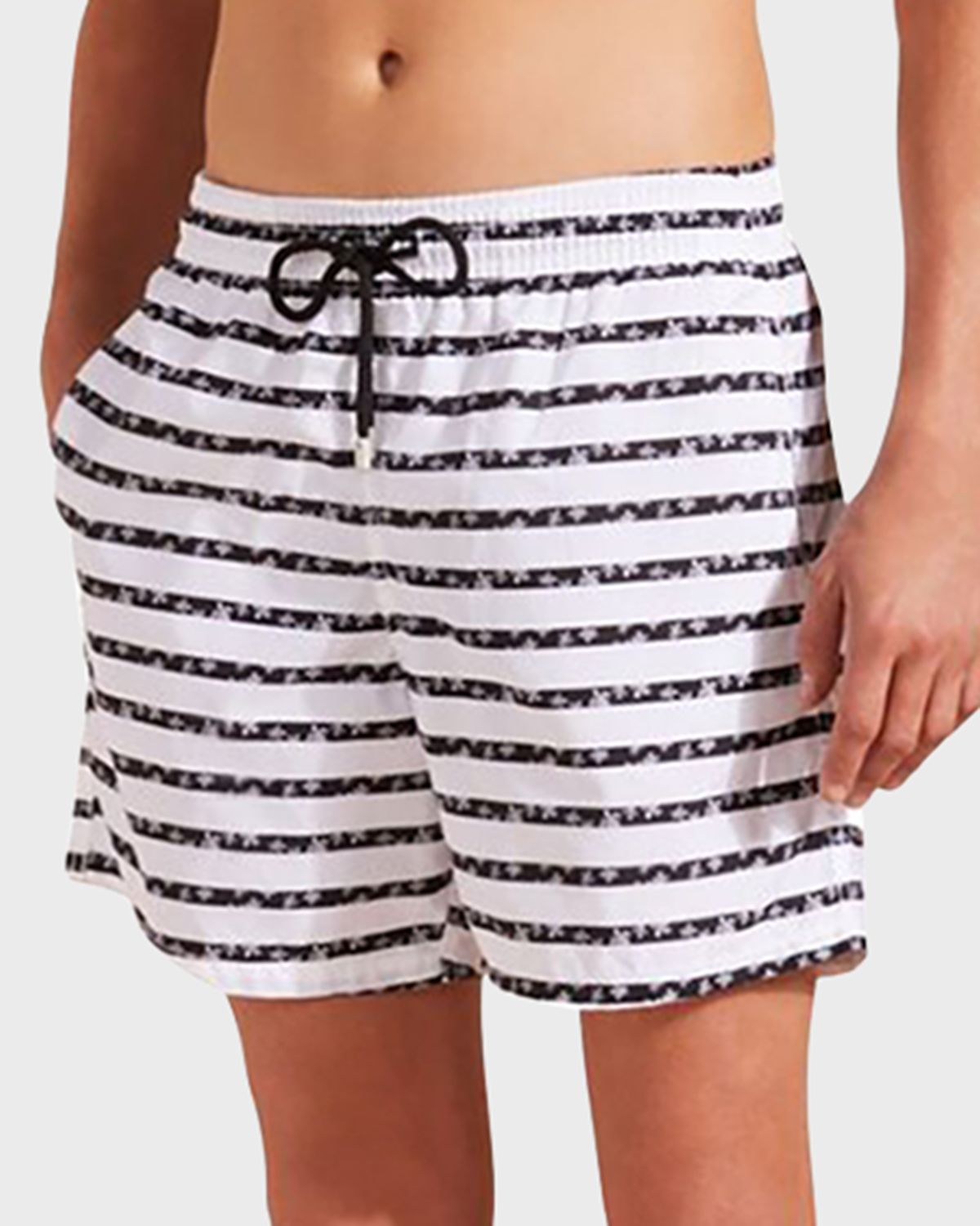 Vilebrequin Men 's Micro-Turtle Striped Swim Shorts