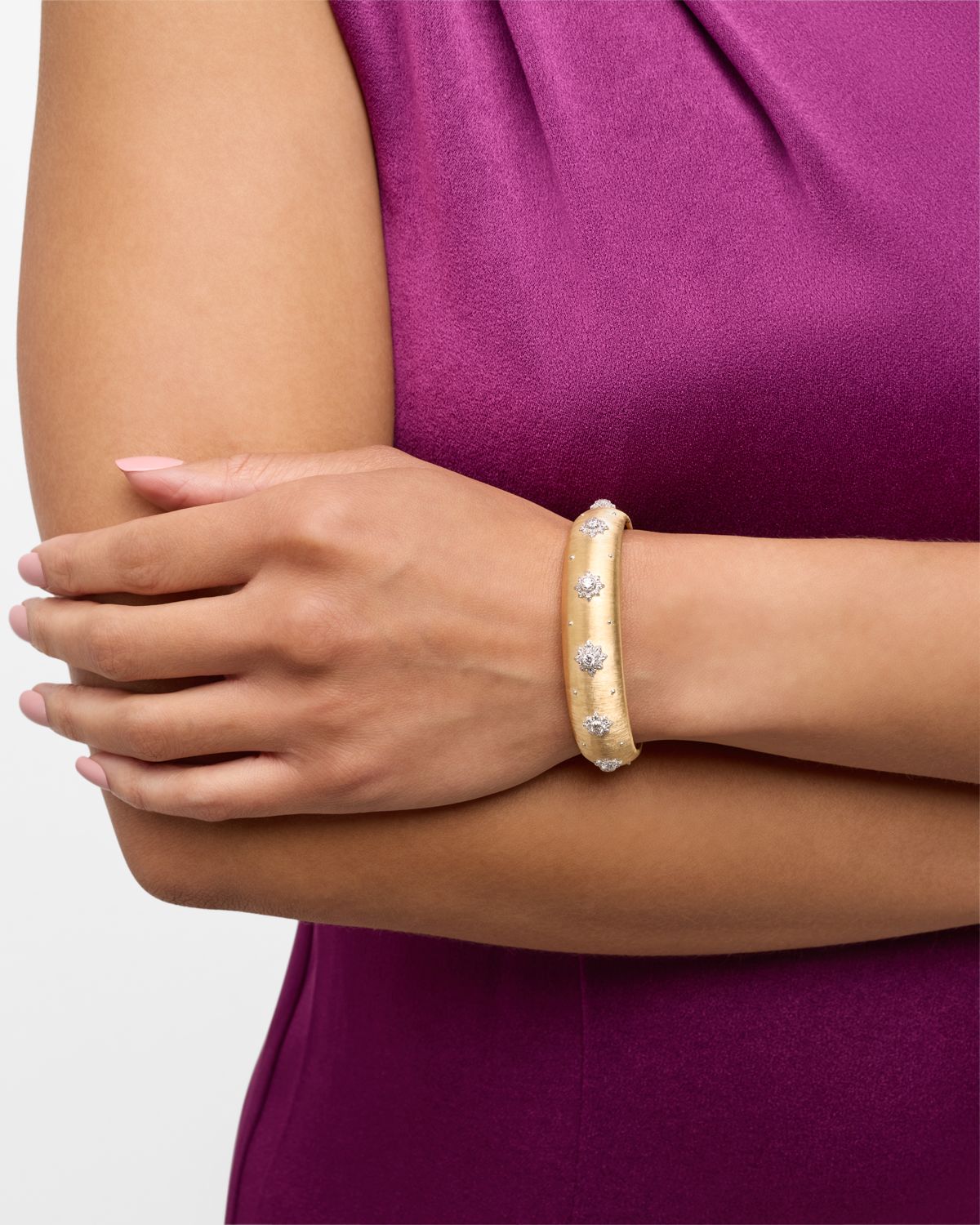 Buccellati Macri 18K Yellow Gold Diamond Cuff, 15.5mm