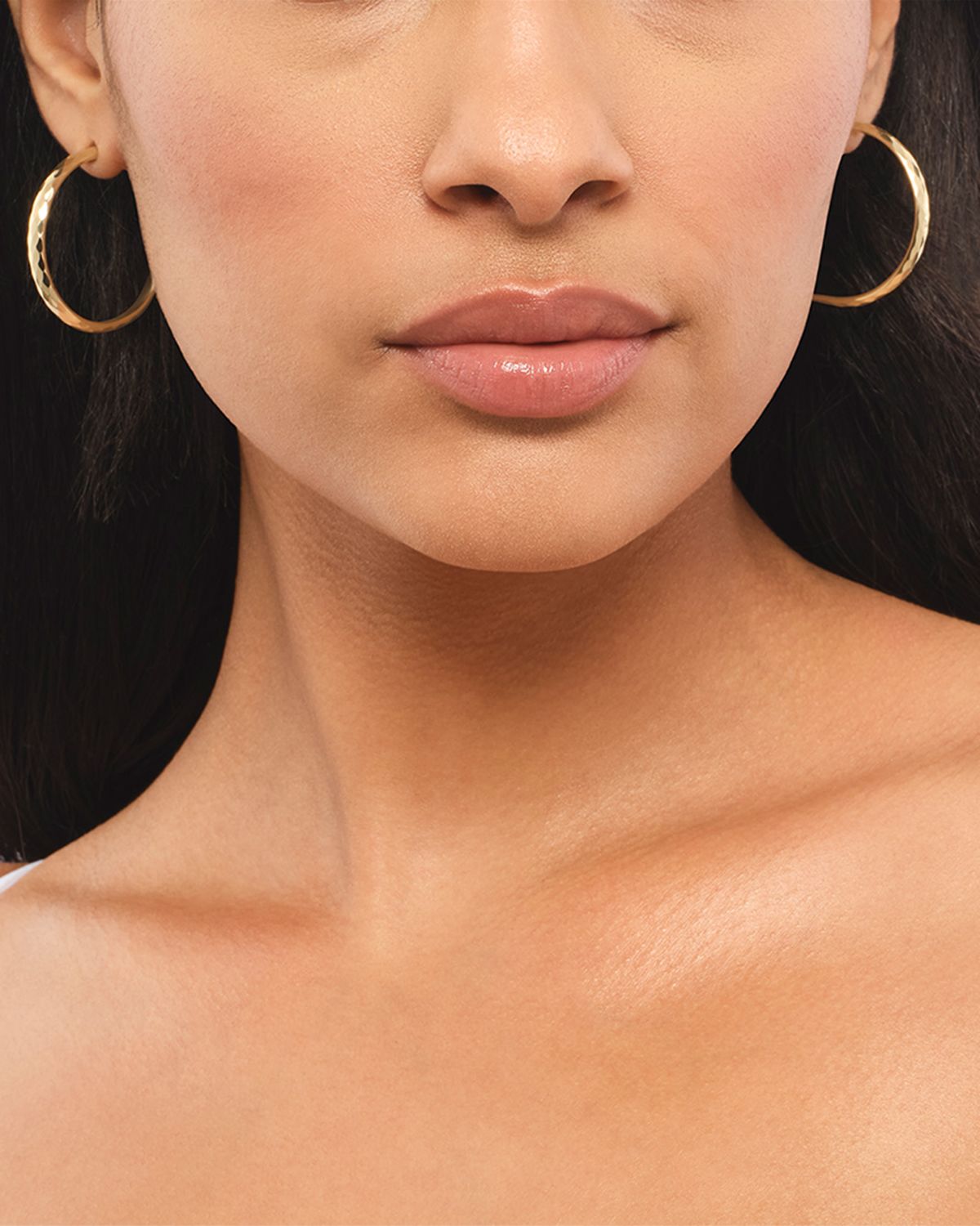 LANA Thin Disco Hoop Earrings, 35mm