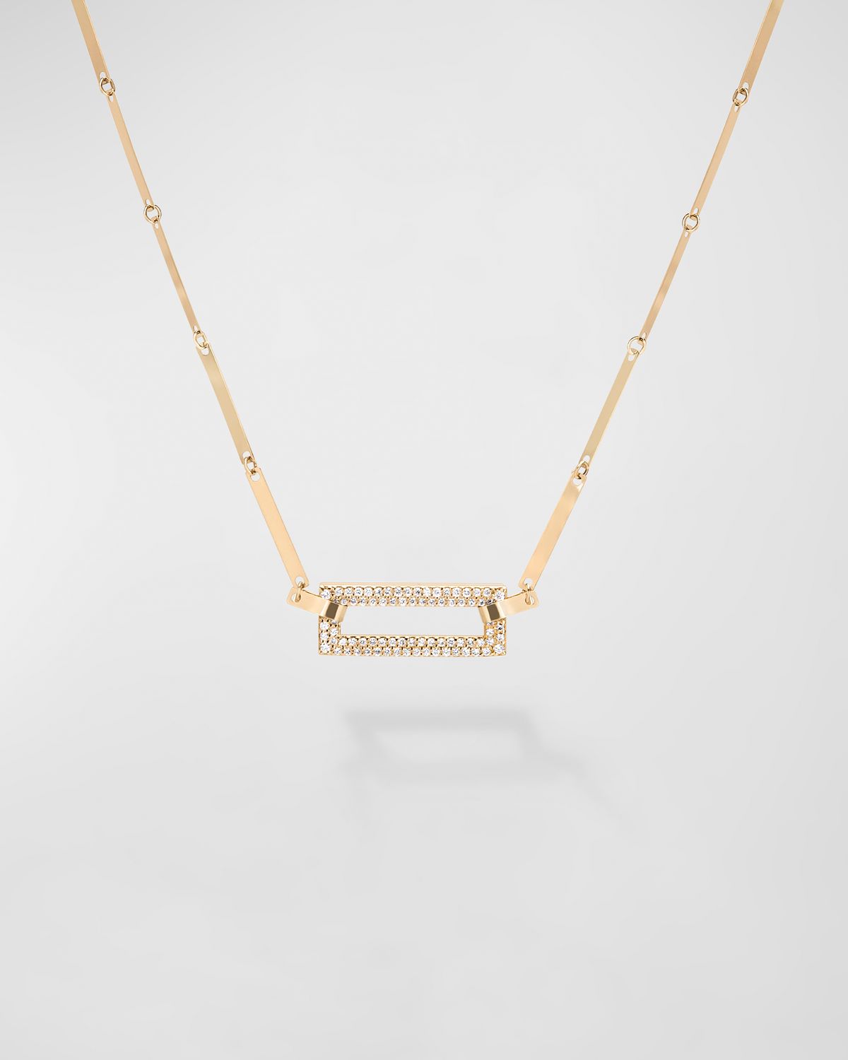 LANA Flawless Open Tag Pendant On Laser Rectangle Chain