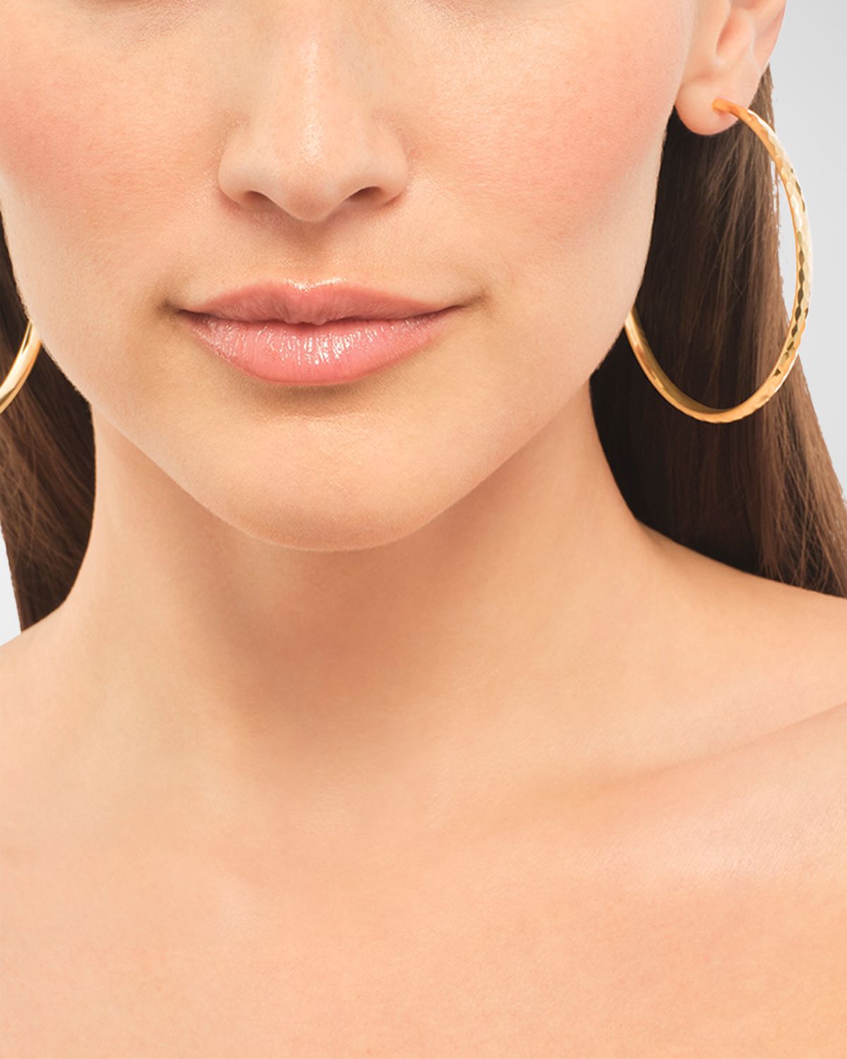 LANA Thin Disco Hoop Earrings, 60mm